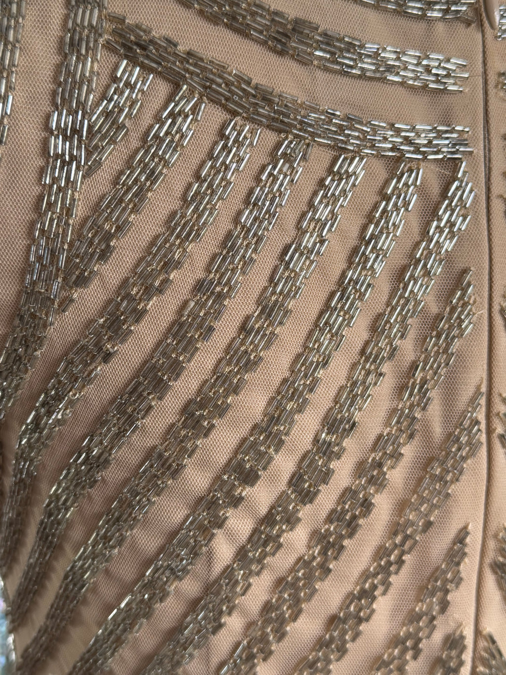 Aidan Mattox Art Deco Beaded Fringe Cocktail Dress