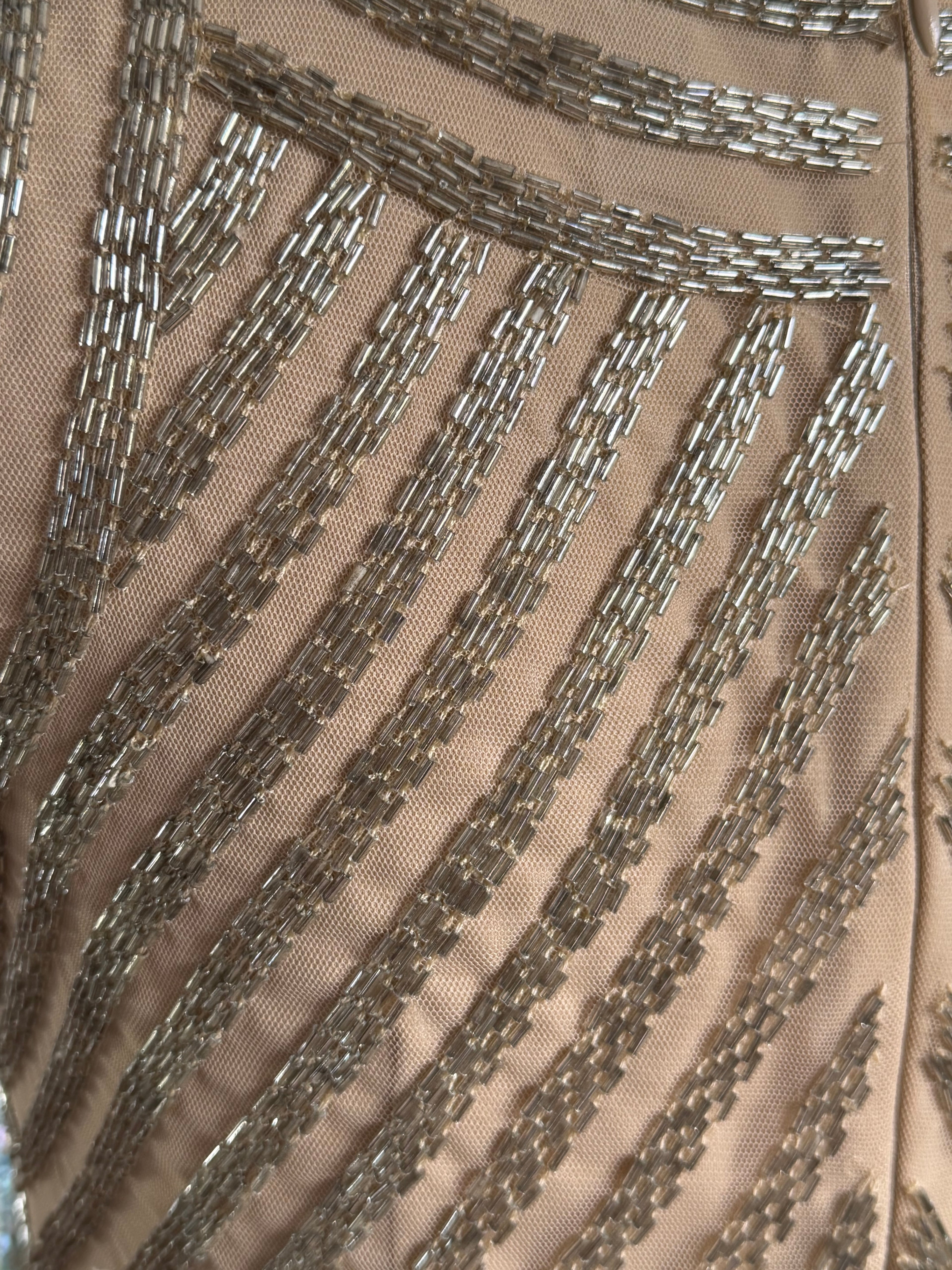 Aidan Mattox Art Deco Beaded Fringe Cocktail Dress