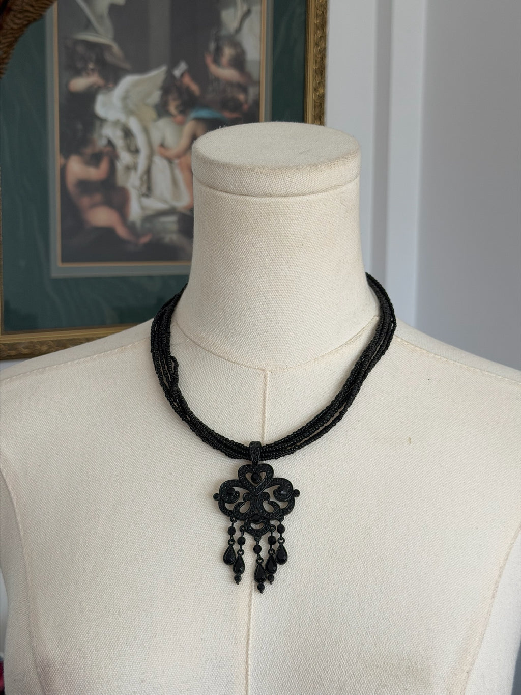 Black Beaded Vintage Choker