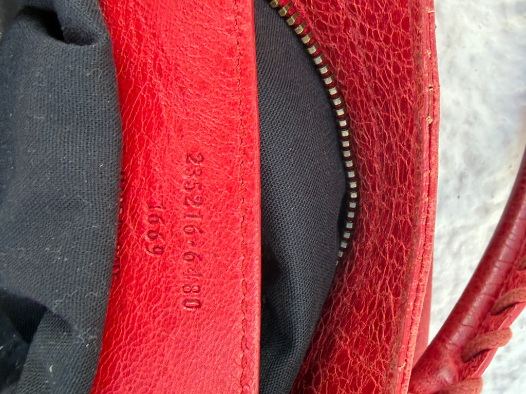 Balenciaga Velo Classic Studs Bag – Red Arena Leather (Long Strap)