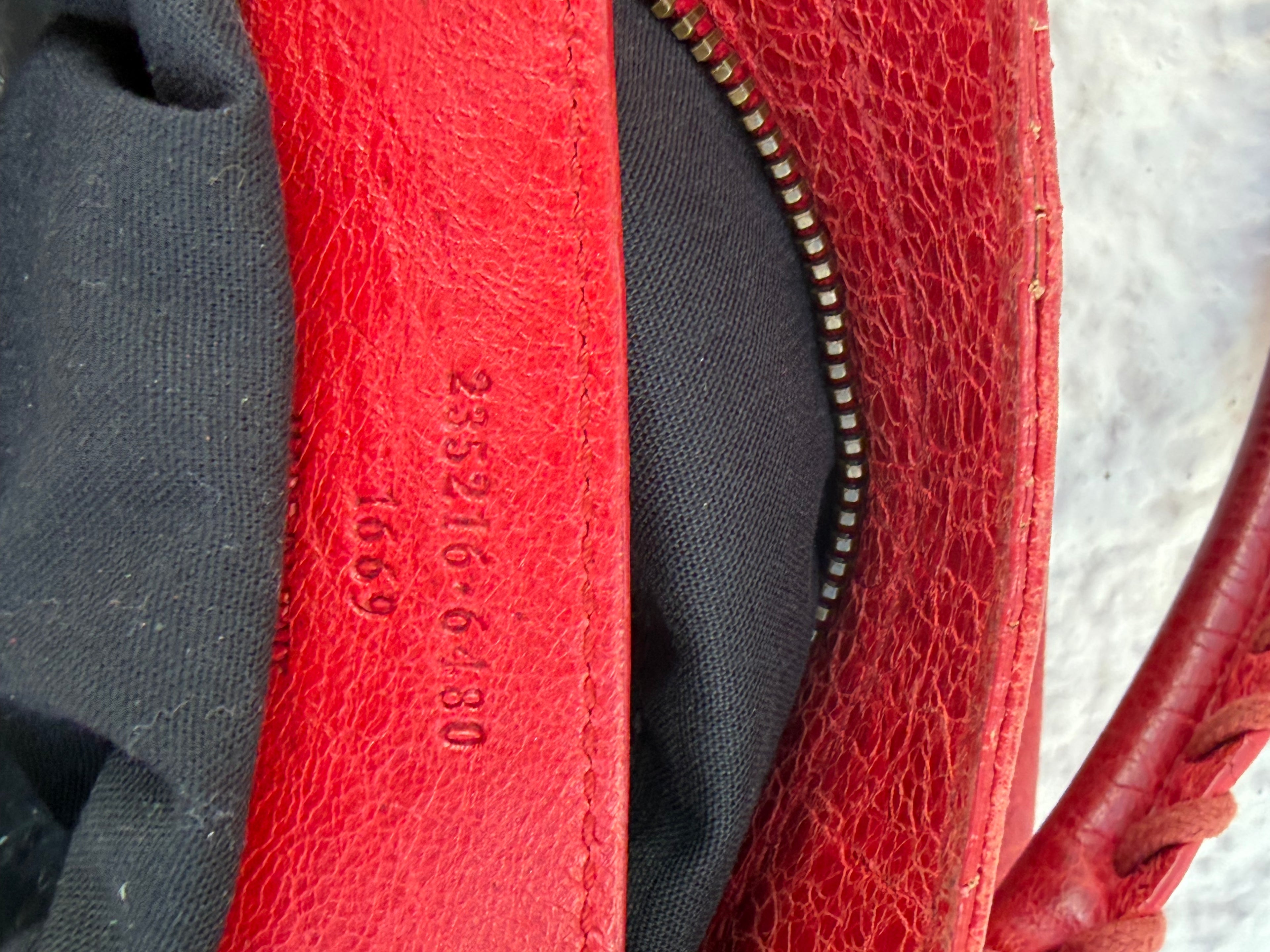 Balenciaga Velo Classic Studs Bag – Red Arena Leather (Long Strap)