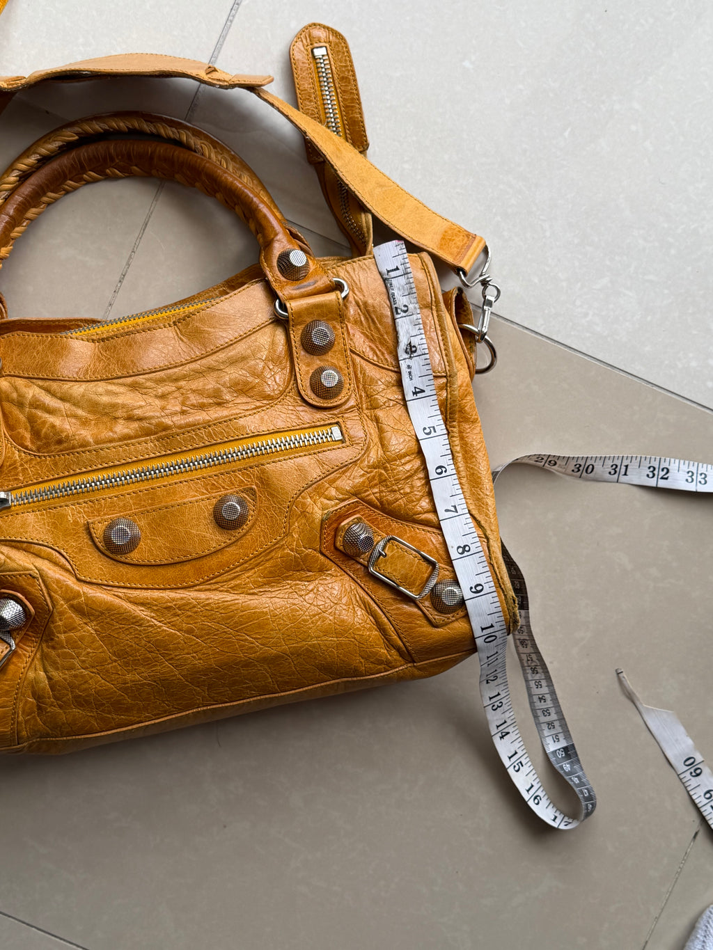Balenciaga Classic City Bag – Saffron Mustard Yellow Giant Silver Hardware (2012 Era)