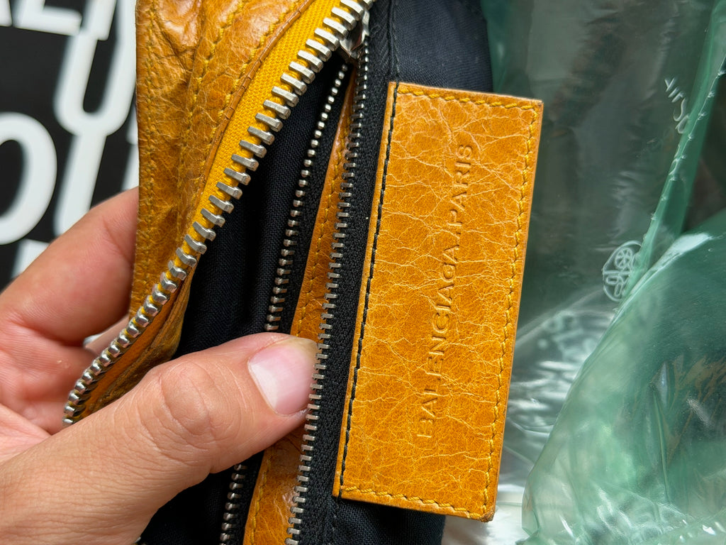 Balenciaga Classic City Bag – Saffron Mustard Yellow Giant Silver Hardware (2012 Era)