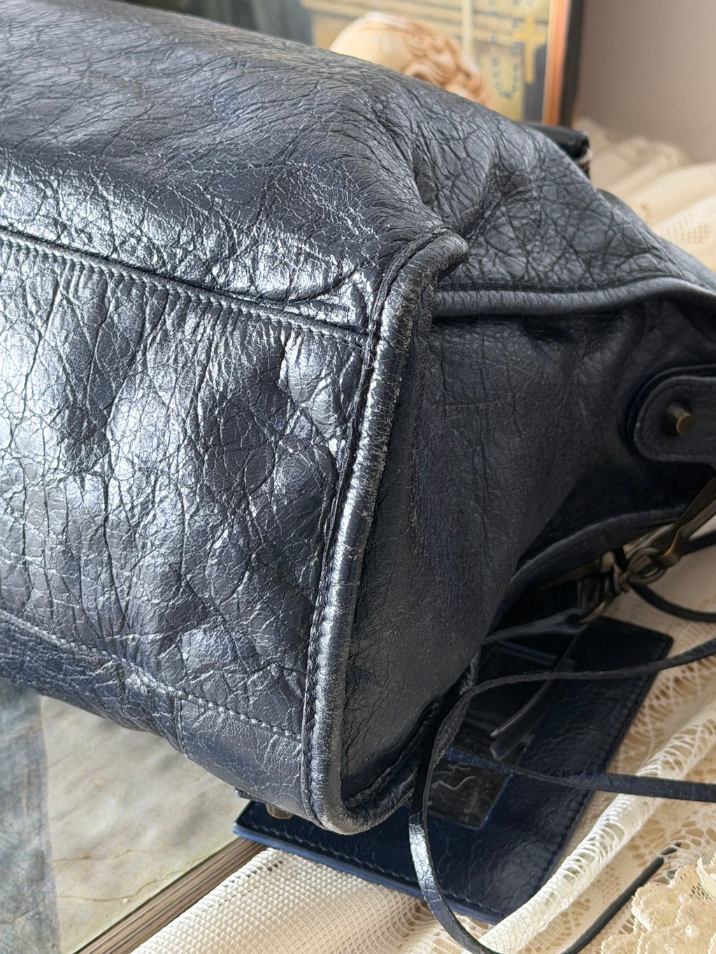 Balenciaga City Bag – Navy Blue Arena Leather (Late 2000s)