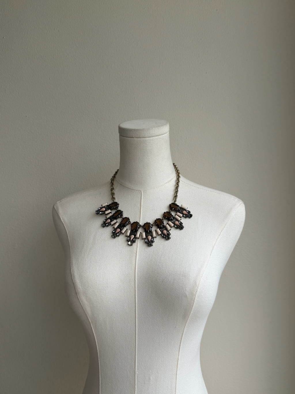 Smoky Crystal Statement Necklace