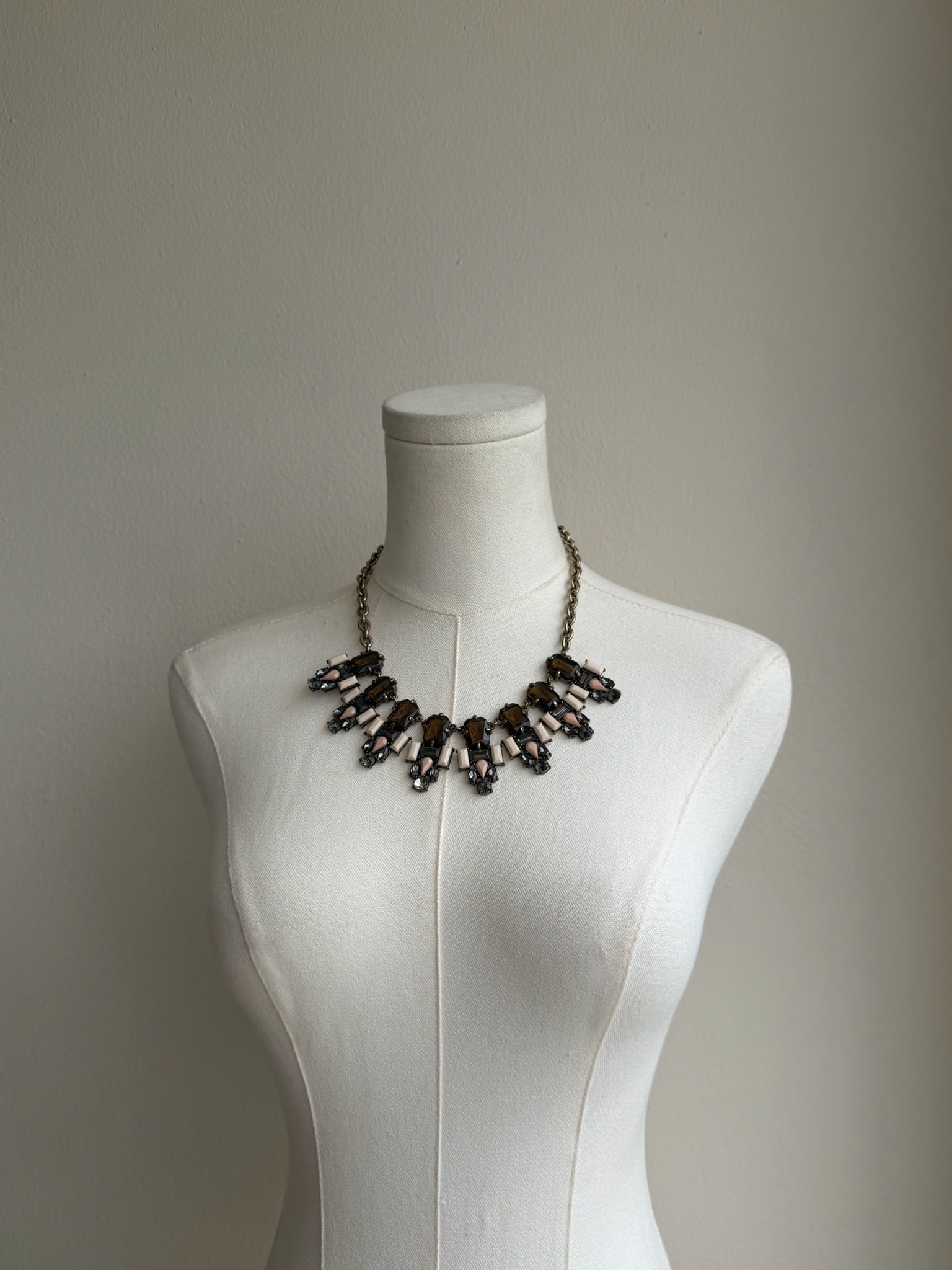 Smoky Crystal Statement Necklace