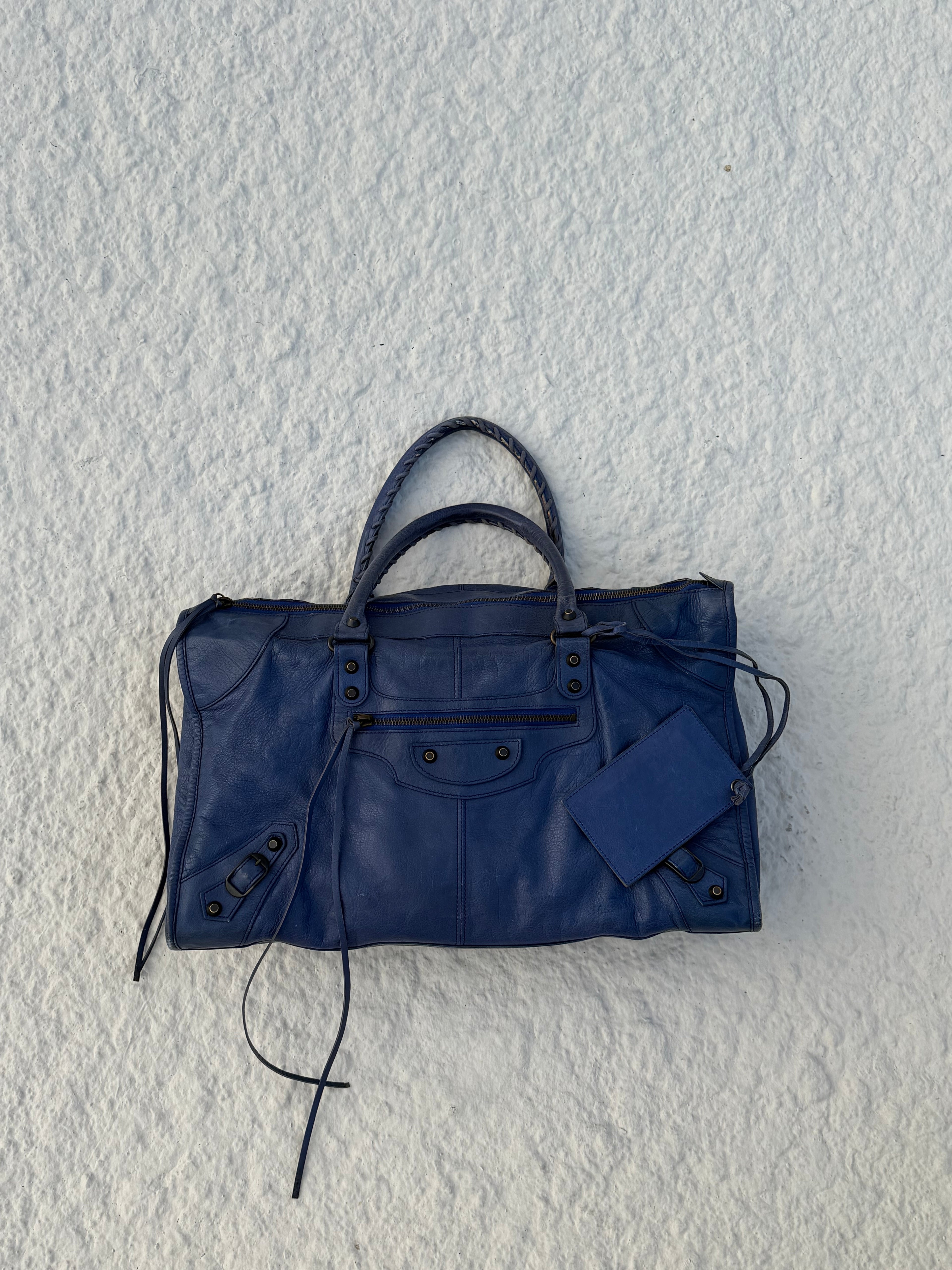Balenciaga Work Bag in Blue Lambskin 2009