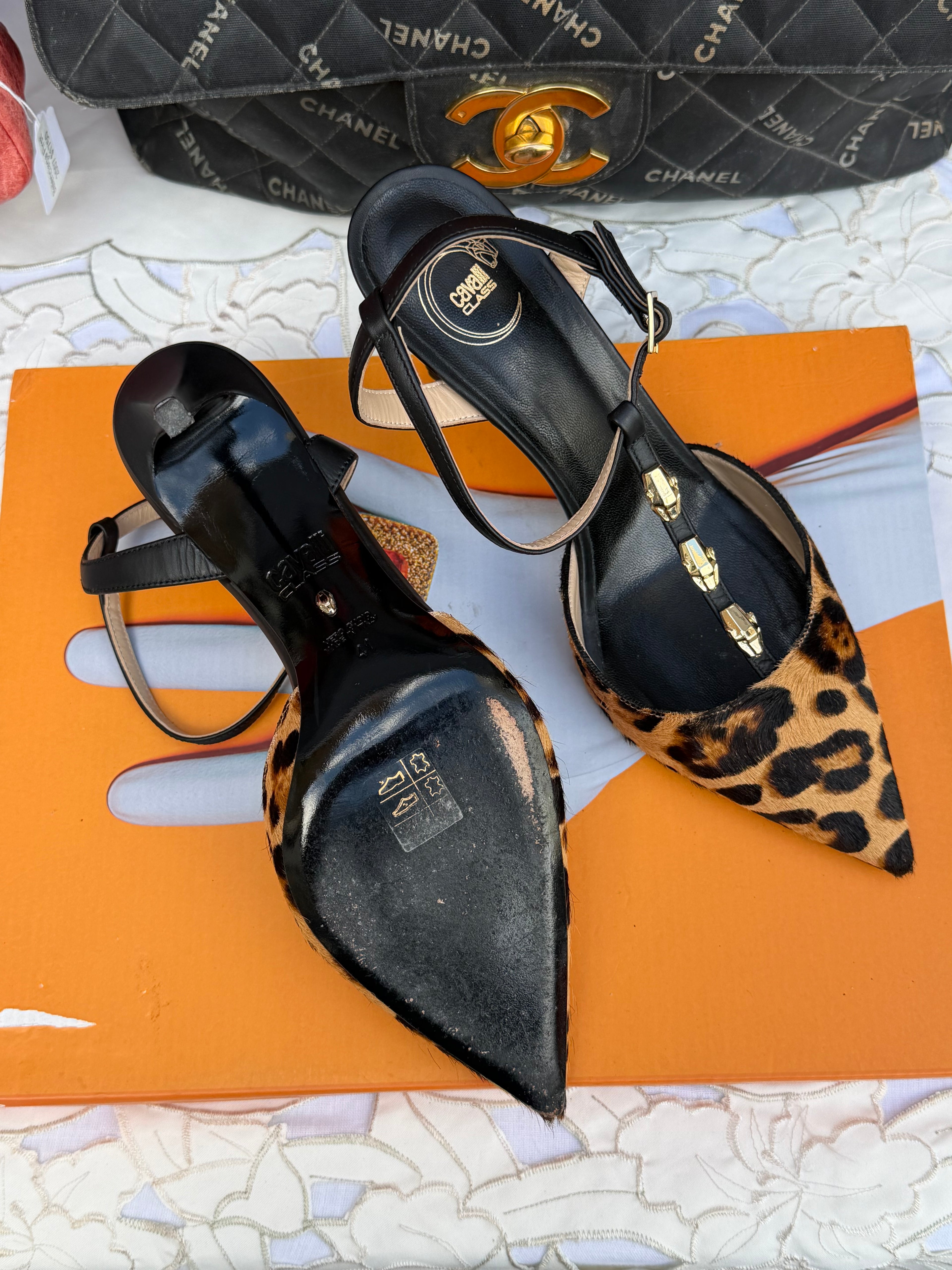 Vintage Roberto Cavalli Leopard Pony Hair Heels (Circa 2005) — Size 41