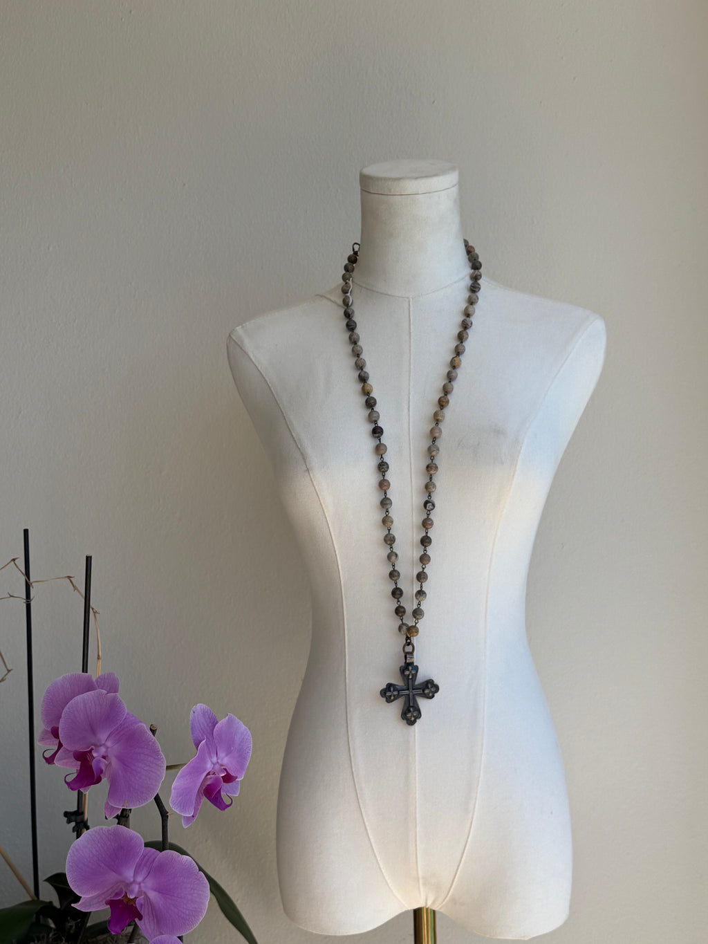 beaded cross necklace