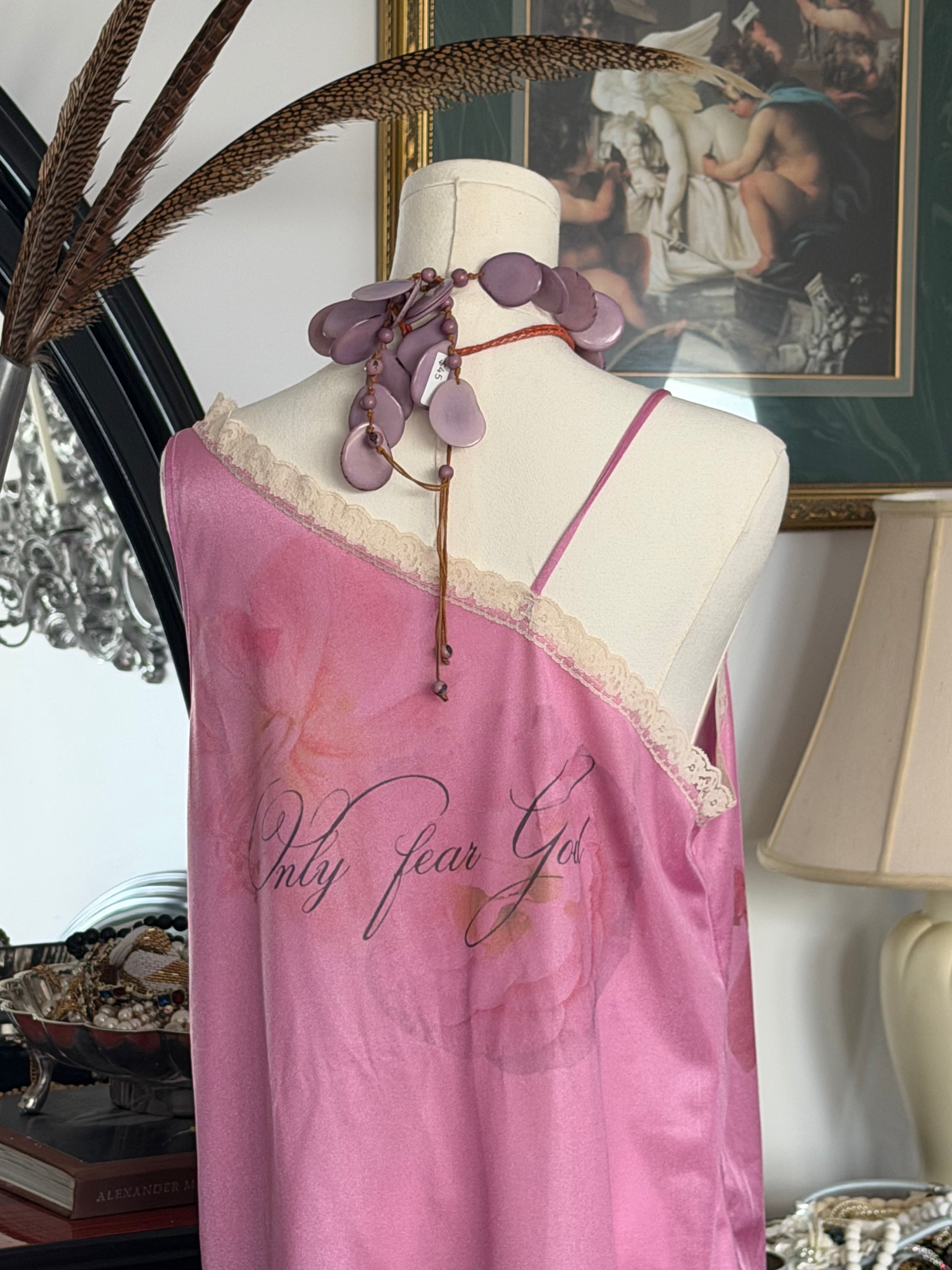 Pink “Fear God” Slip Dress – XS