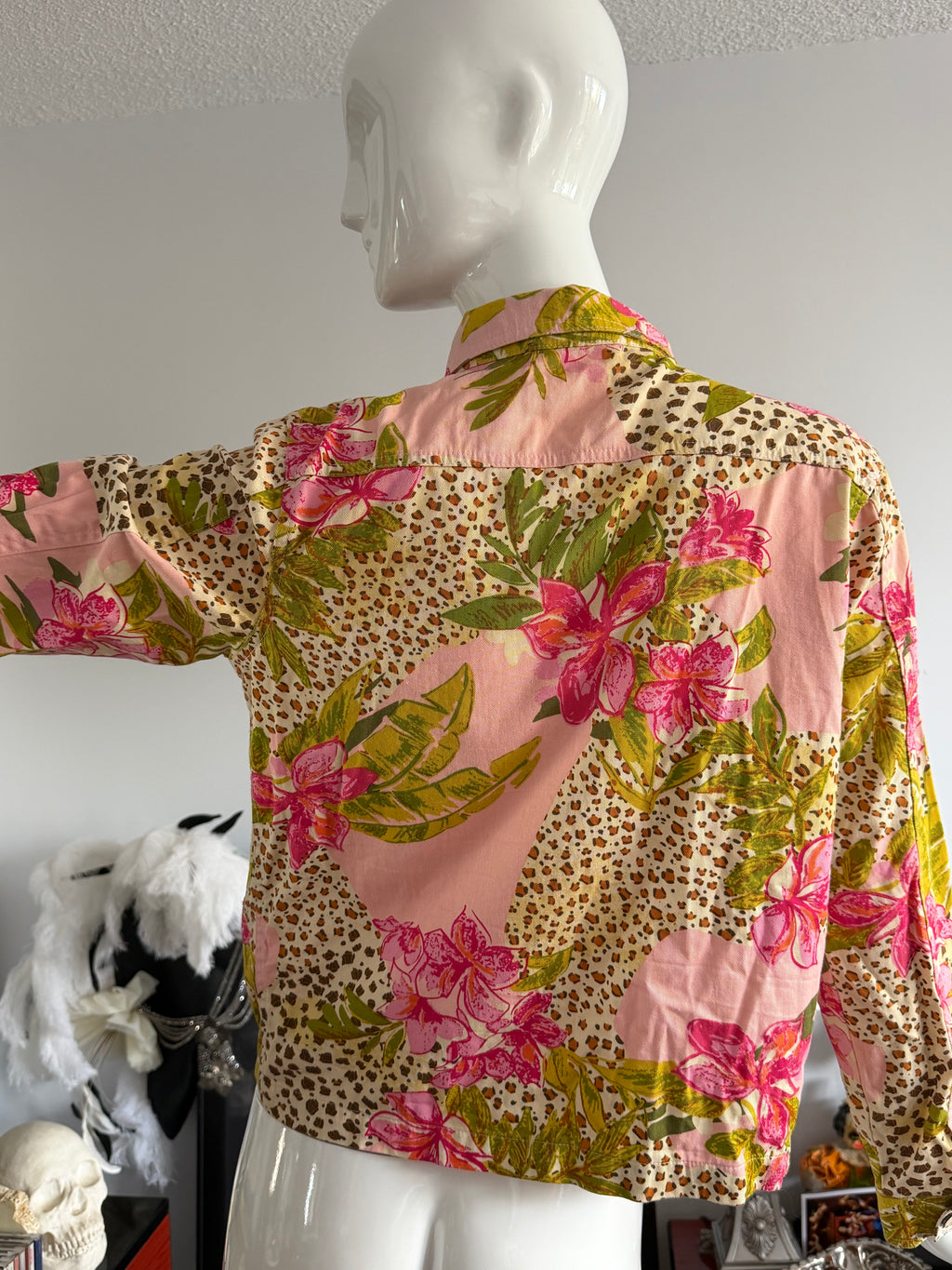 Jane Ashley Casual Lifestyle Floral Leopard Print Embellished Jacket