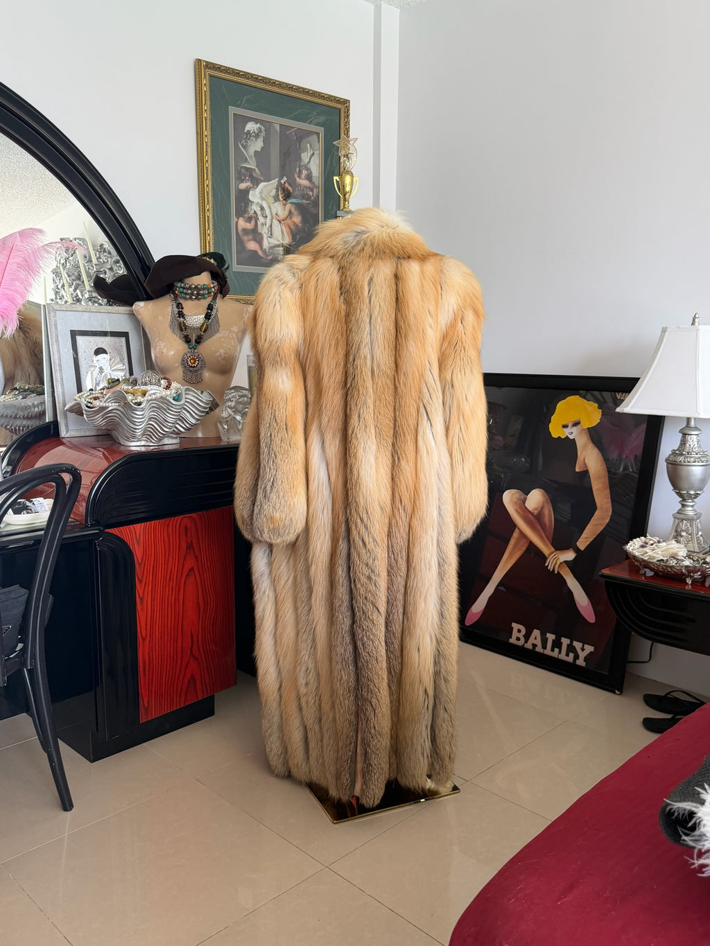 Vintage Full Length Genuine Fox Fur Coat