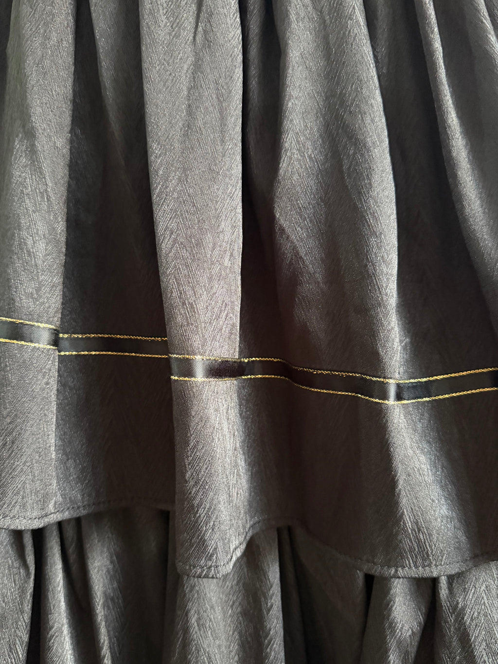 Vintage Black Tiered Maxi Skirt