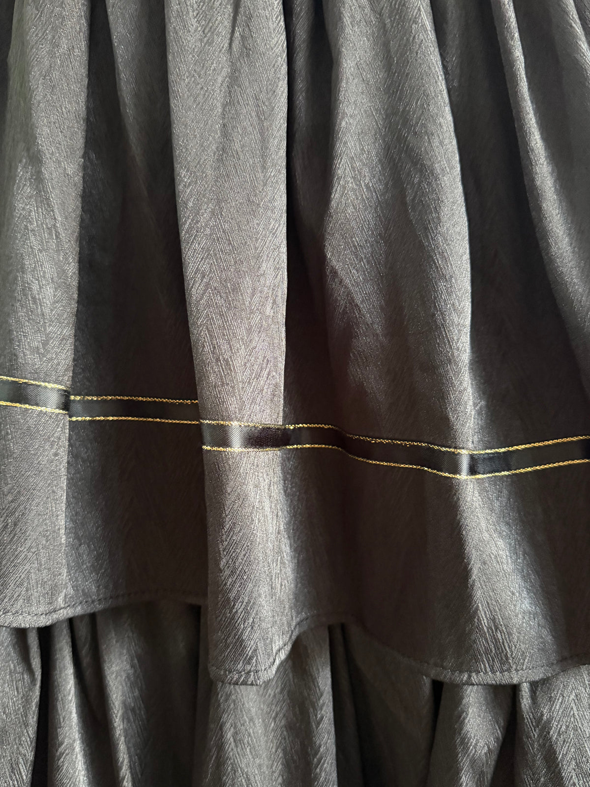 Vintage Black Tiered Maxi Skirt