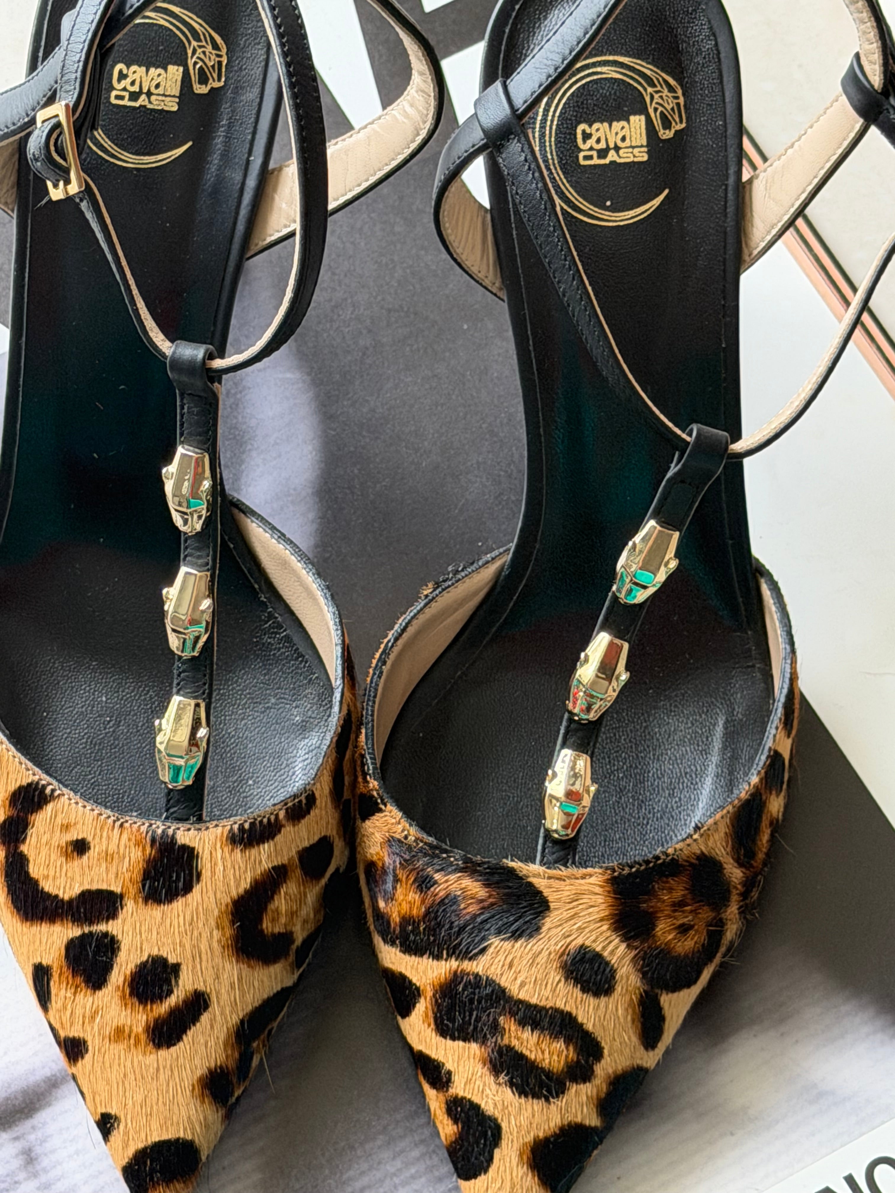 Vintage Roberto Cavalli Leopard Pony Hair Heels (Circa 2005) — Size 41