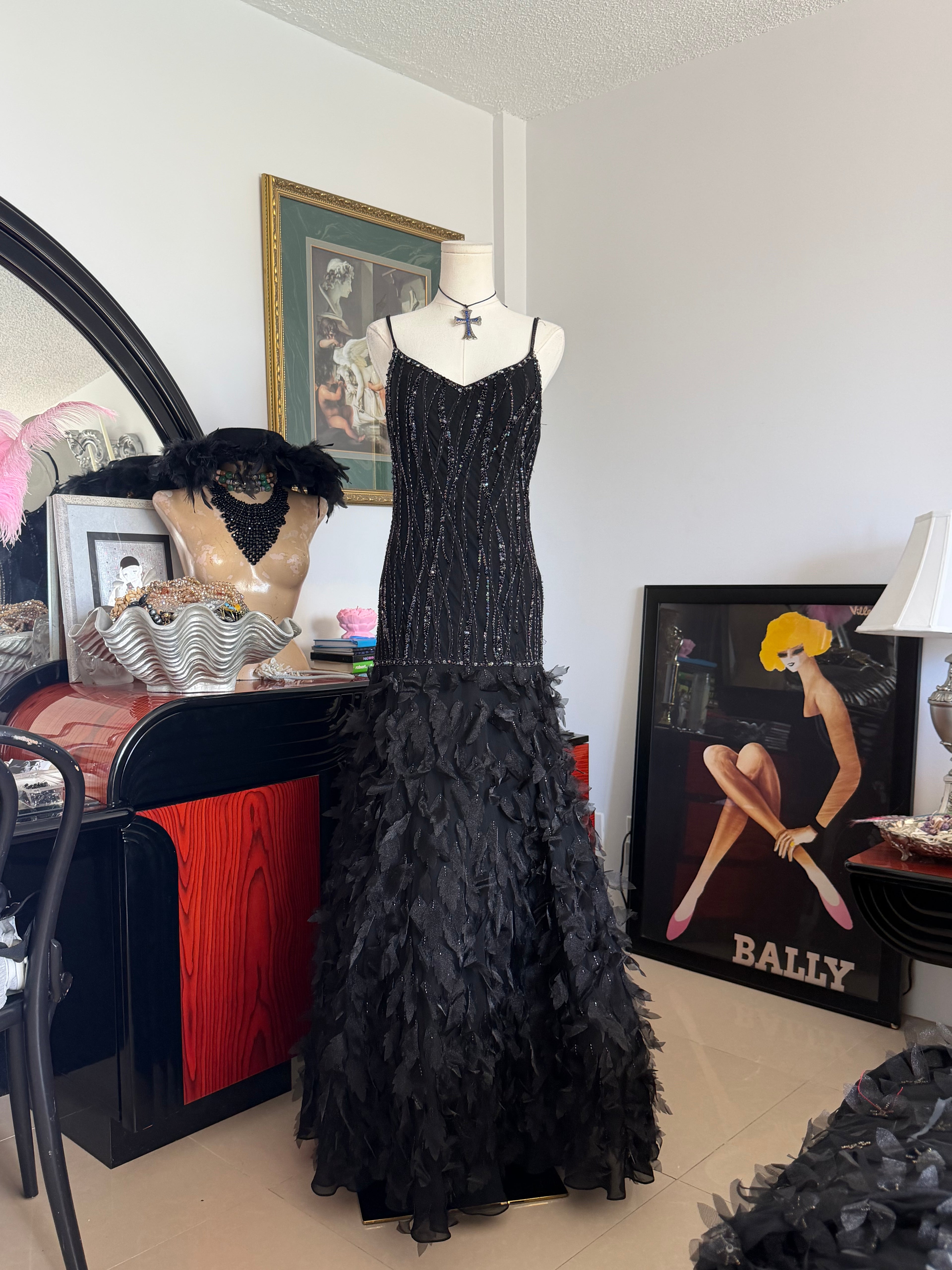 Sue Wong Feather Gown