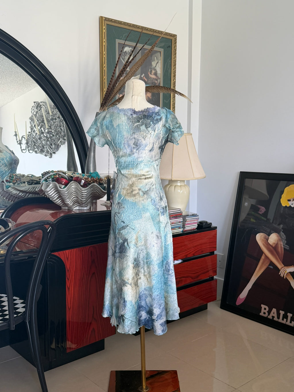 Watercolor Romantic Slip Dress xs