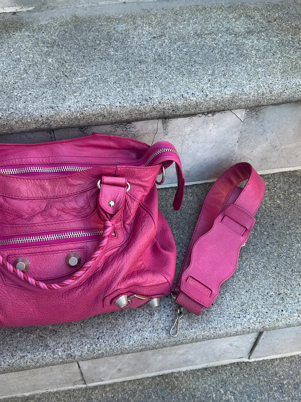 Balenciaga Velo – Giant 12 Silver Hardware – Fuchsia Arena Lambskin 2012