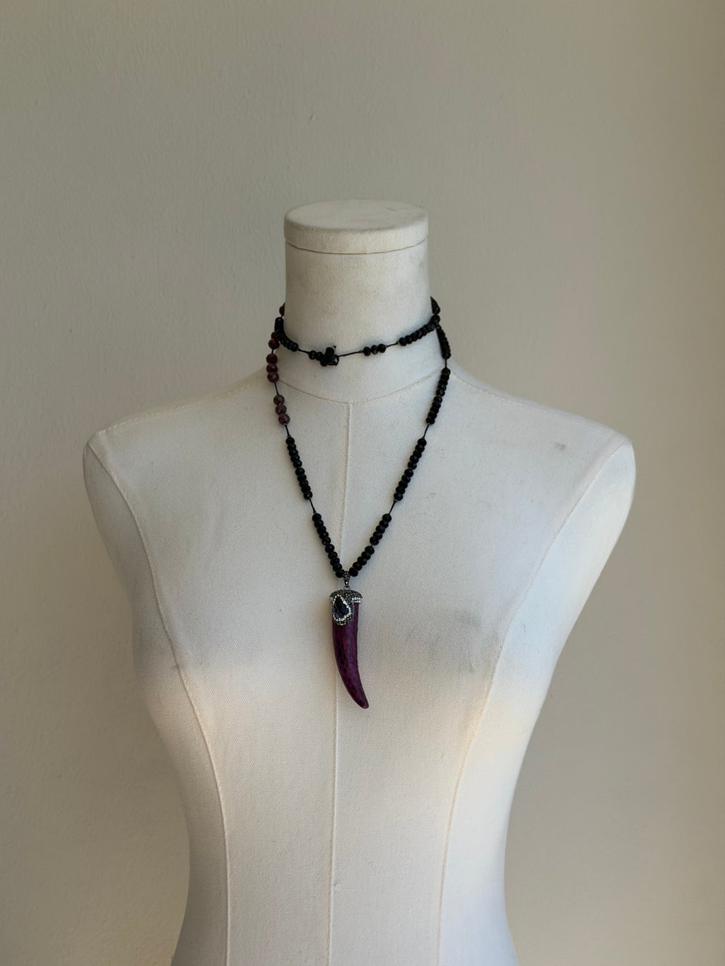purple horn statement necklace