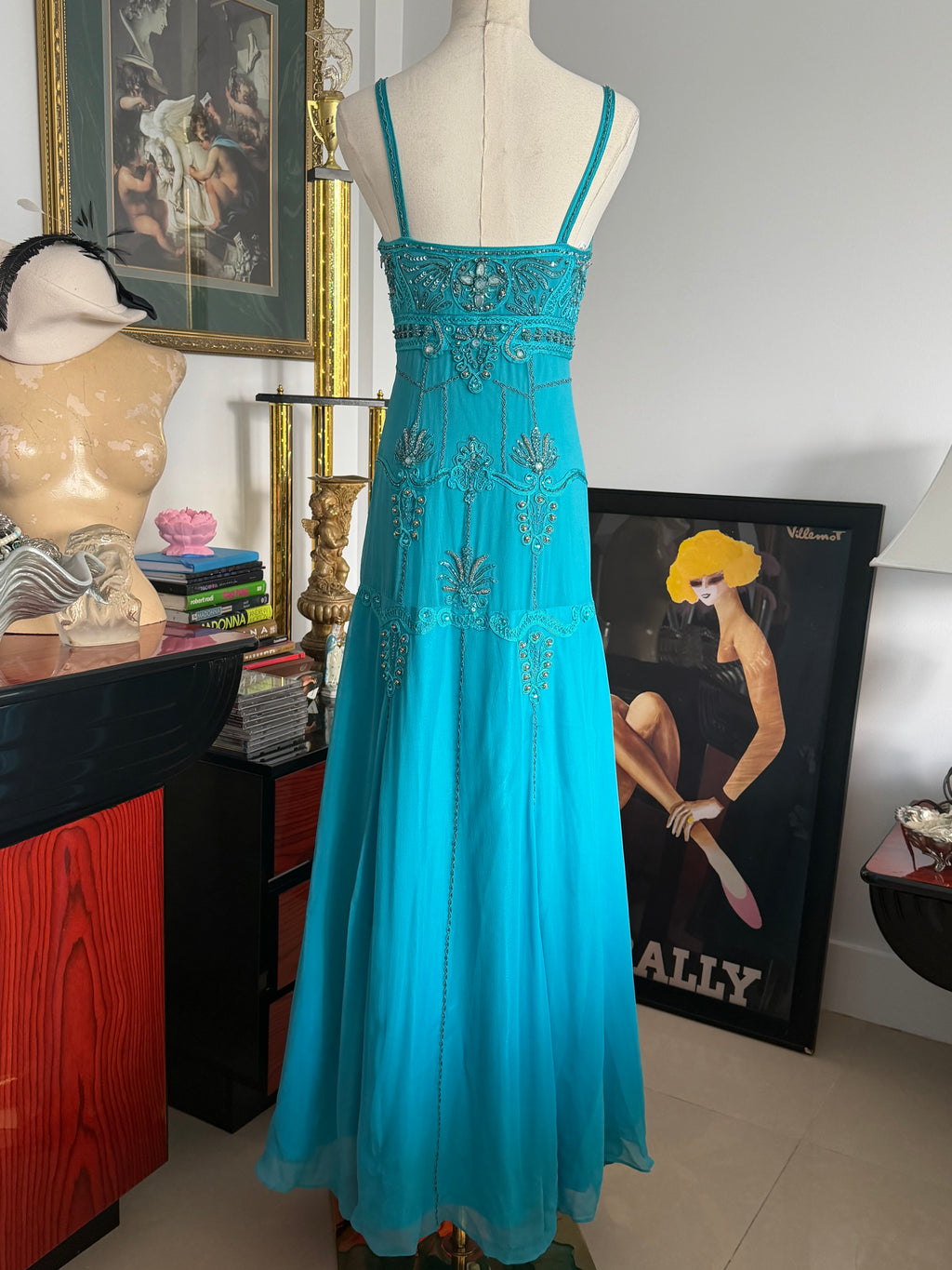 Sue Wong Nocturne Beaded Turquoise Gown -6