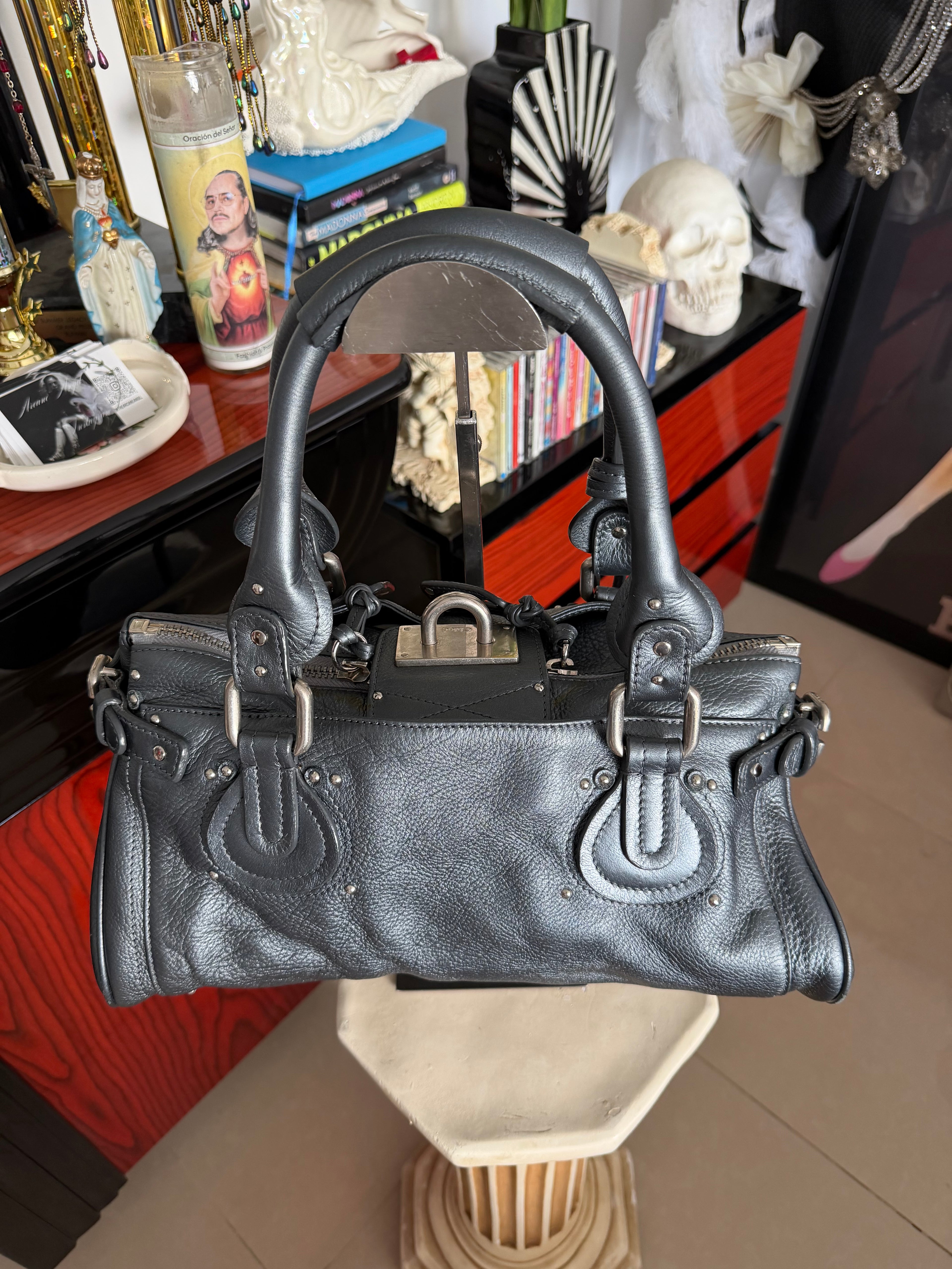 Chloé Paddington  Pebbled Leather Satchel Bag