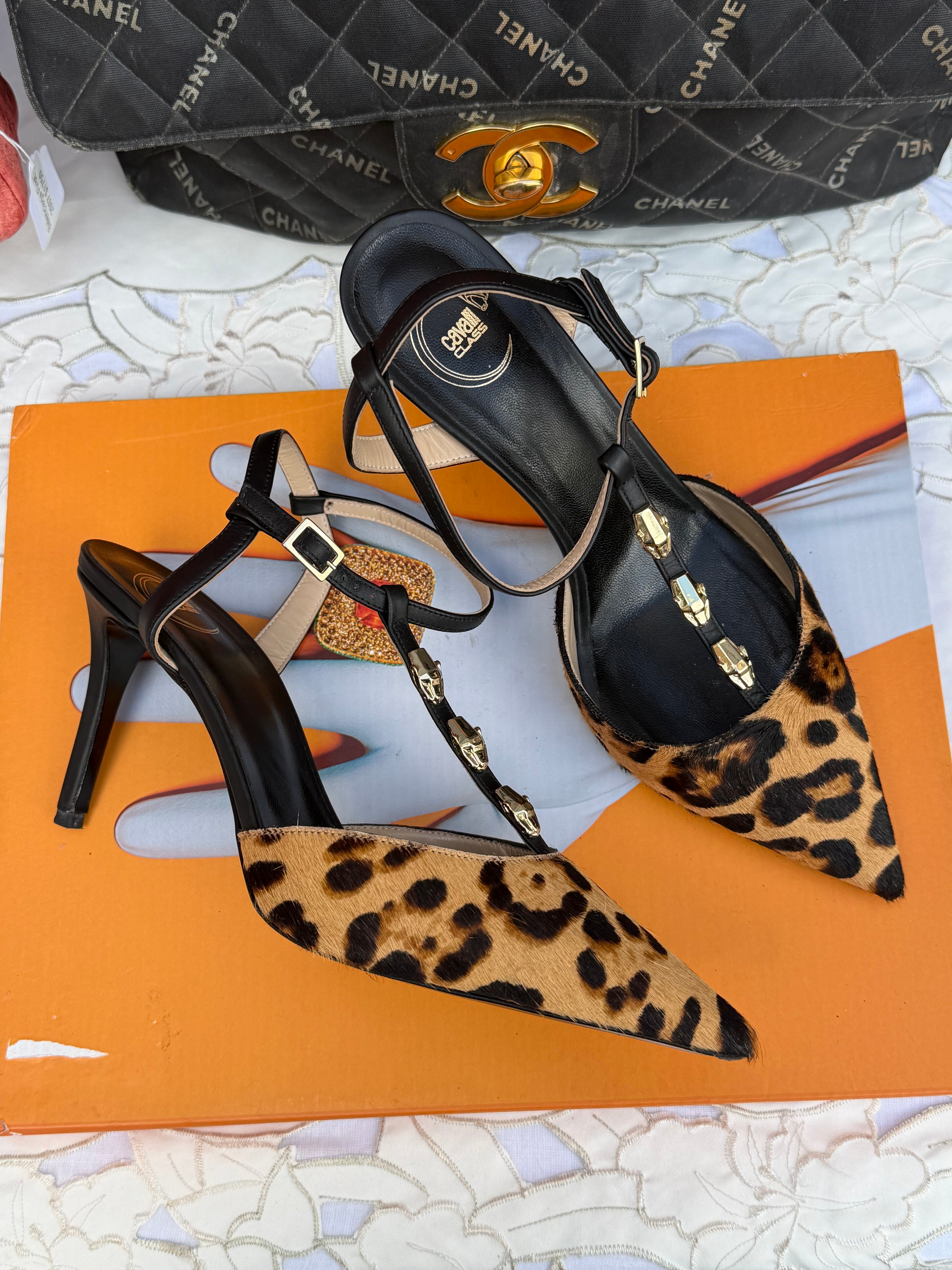 Vintage Roberto Cavalli Leopard Pony Hair Heels (Circa 2005) — Size 41