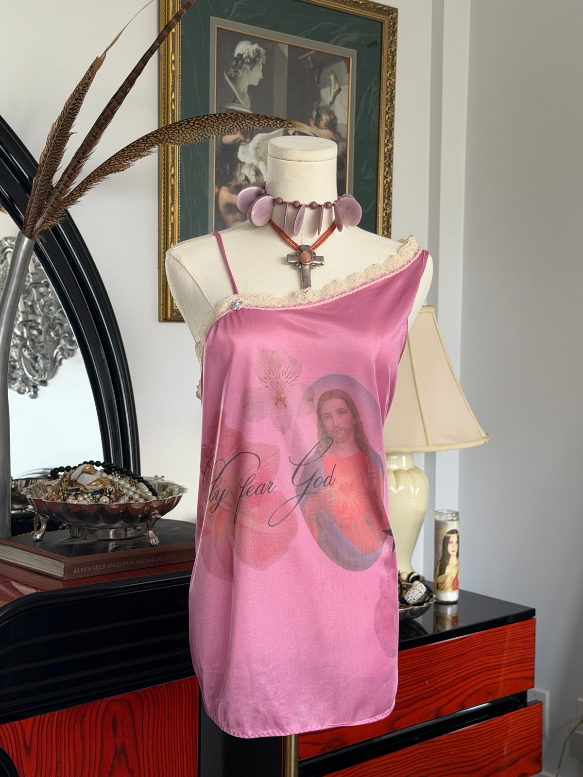 Pink “Fear God” Slip Dress – XS