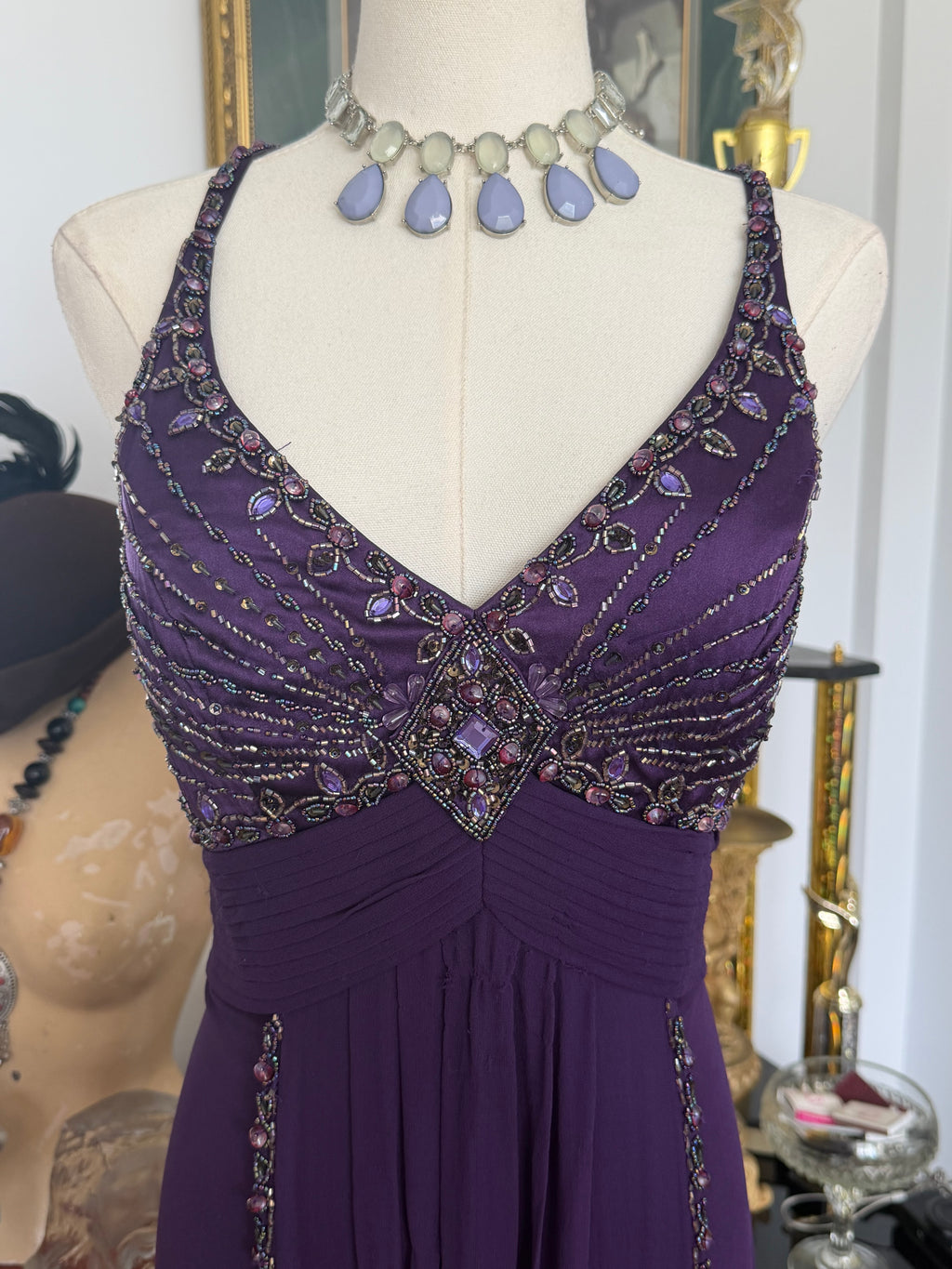 Vintage Sue Wong Nocturne rich purple embellished gown