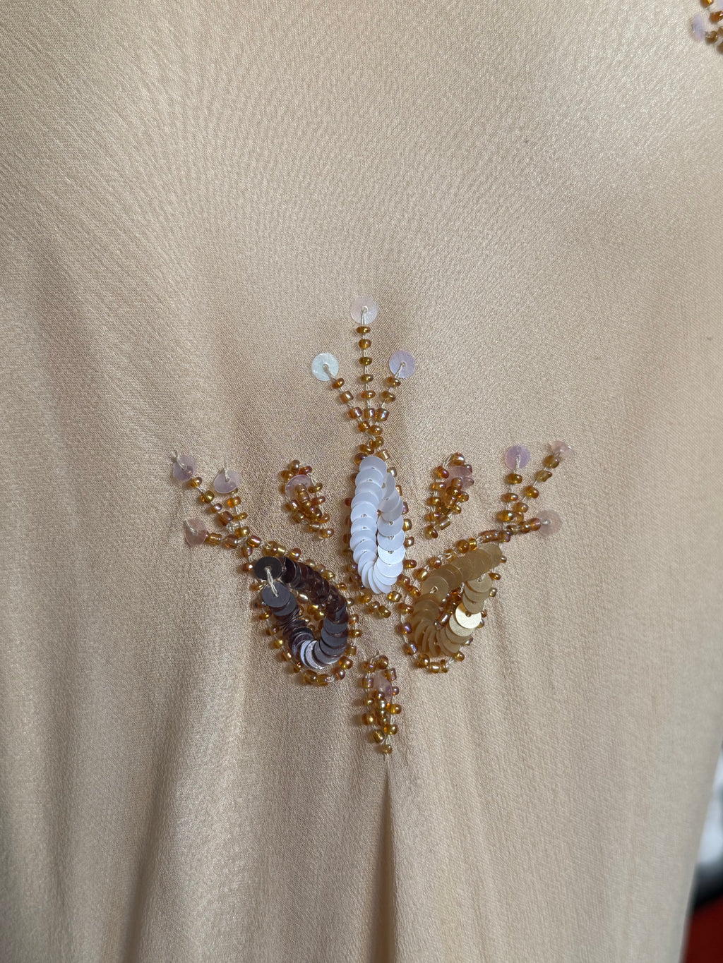 Deadstock Papell Boutique Hand-Beaded Silk Gown