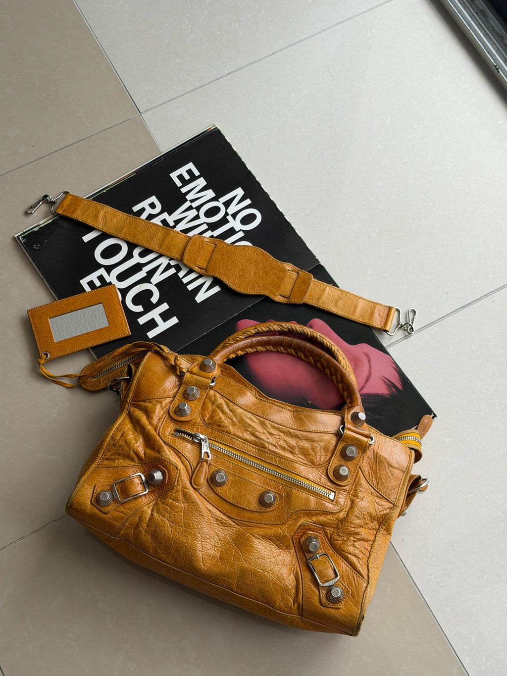 Balenciaga Classic City Bag – Saffron Mustard Yellow Giant Silver Hardware (2012 Era)