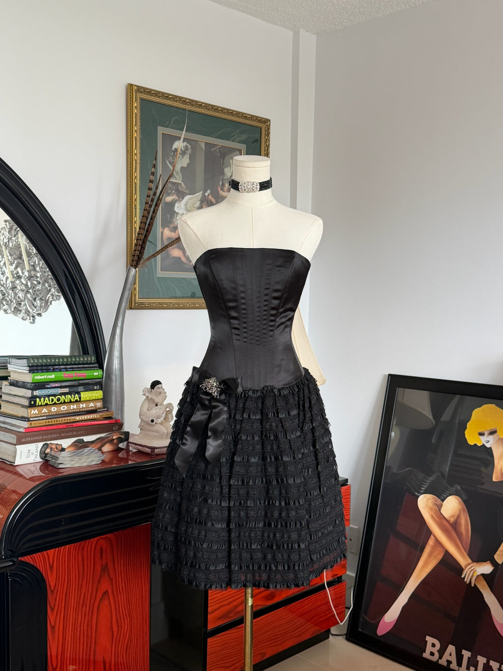 Black xs Strapless Corset Cocktail Dress