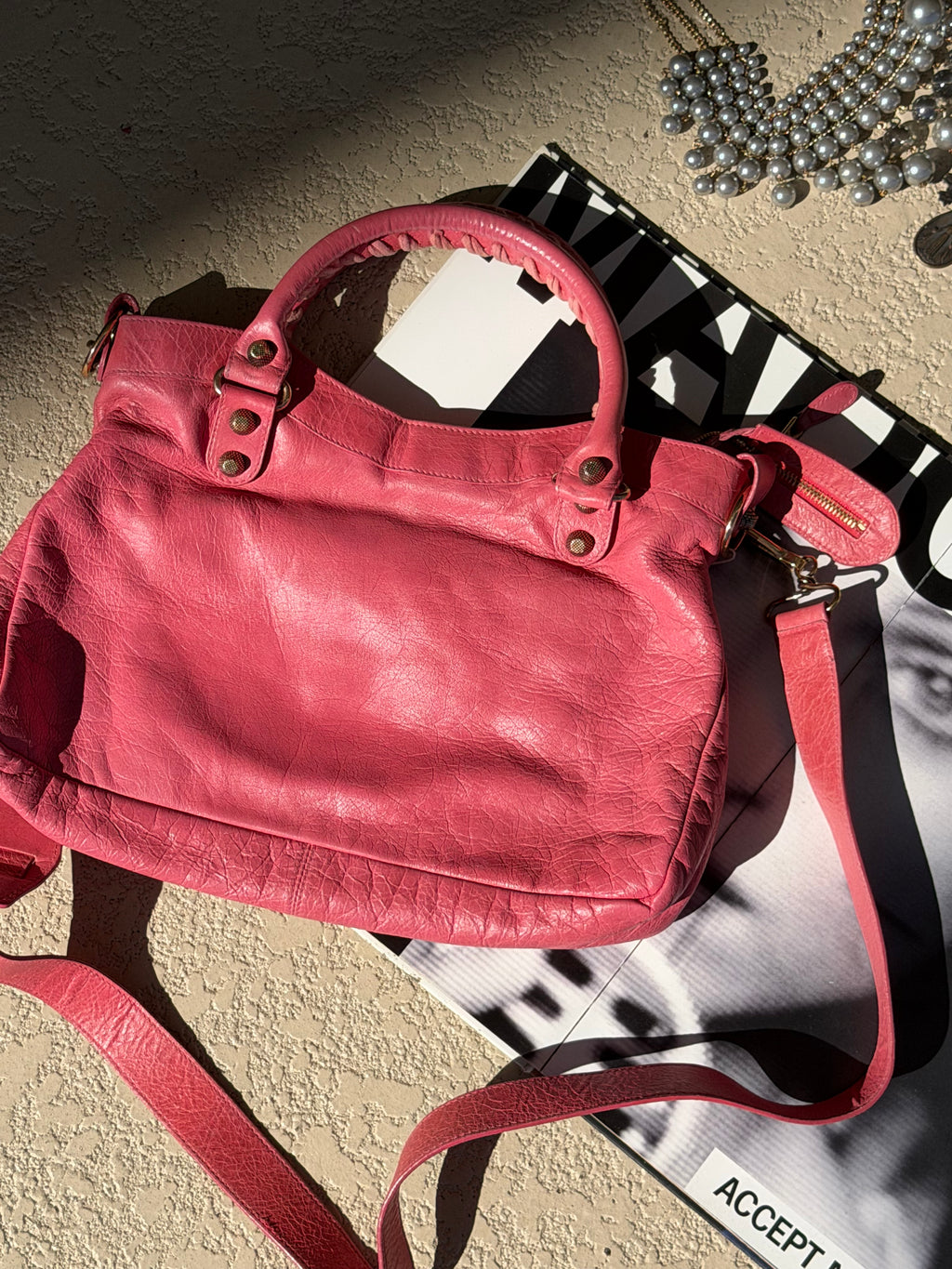 Balenciaga Town Bag - Vintage Rose Pink (2008-2009) w/ Long Strap