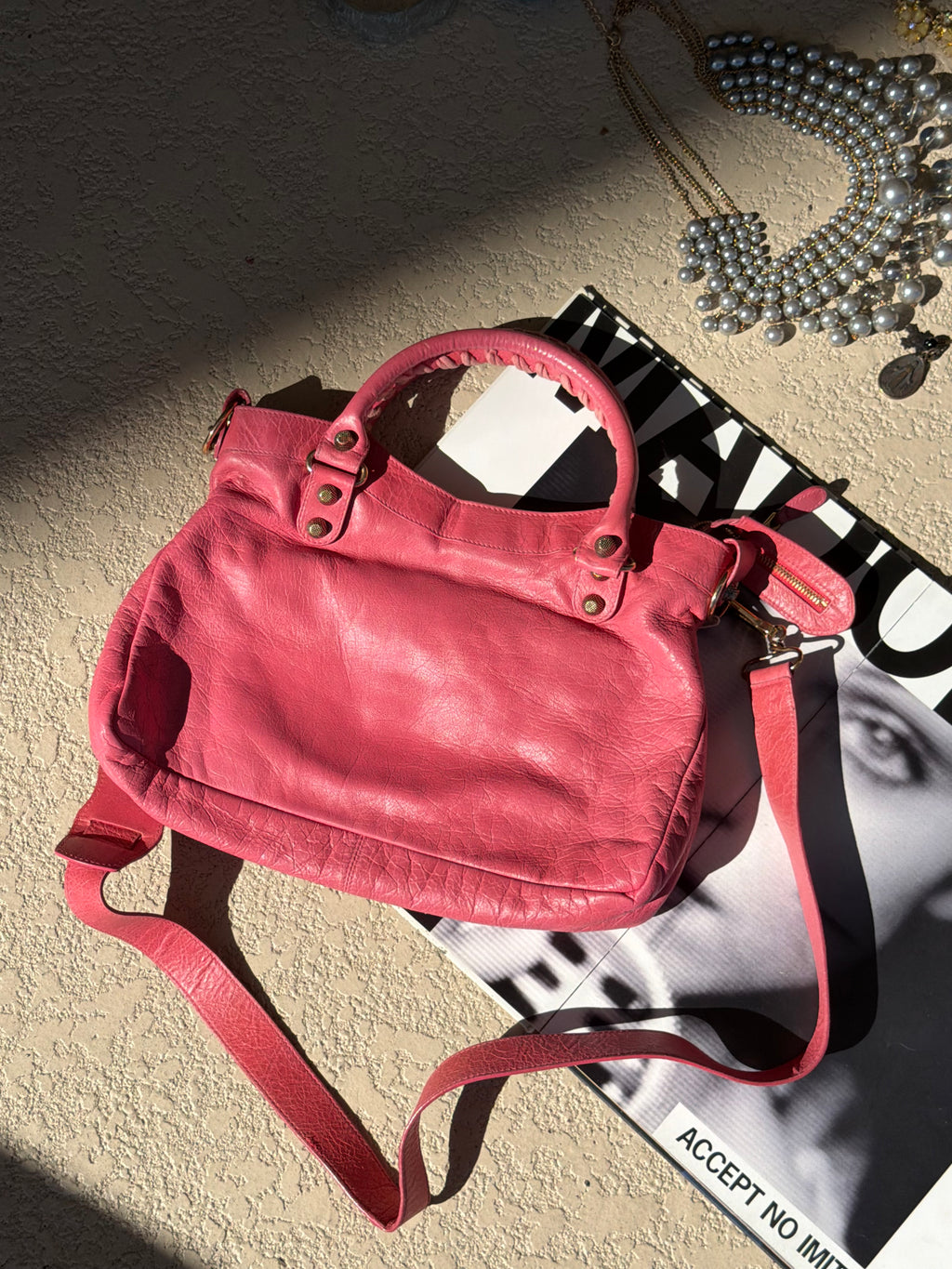 Balenciaga Town Bag - Vintage Rose Pink (2008-2009) w/ Long Strap