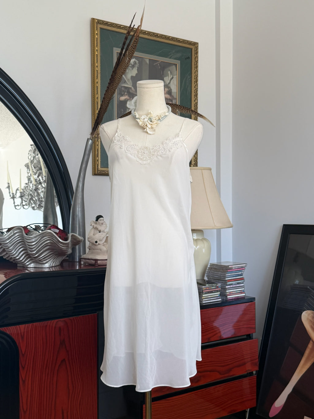 Sheer Ivory Slip Dress