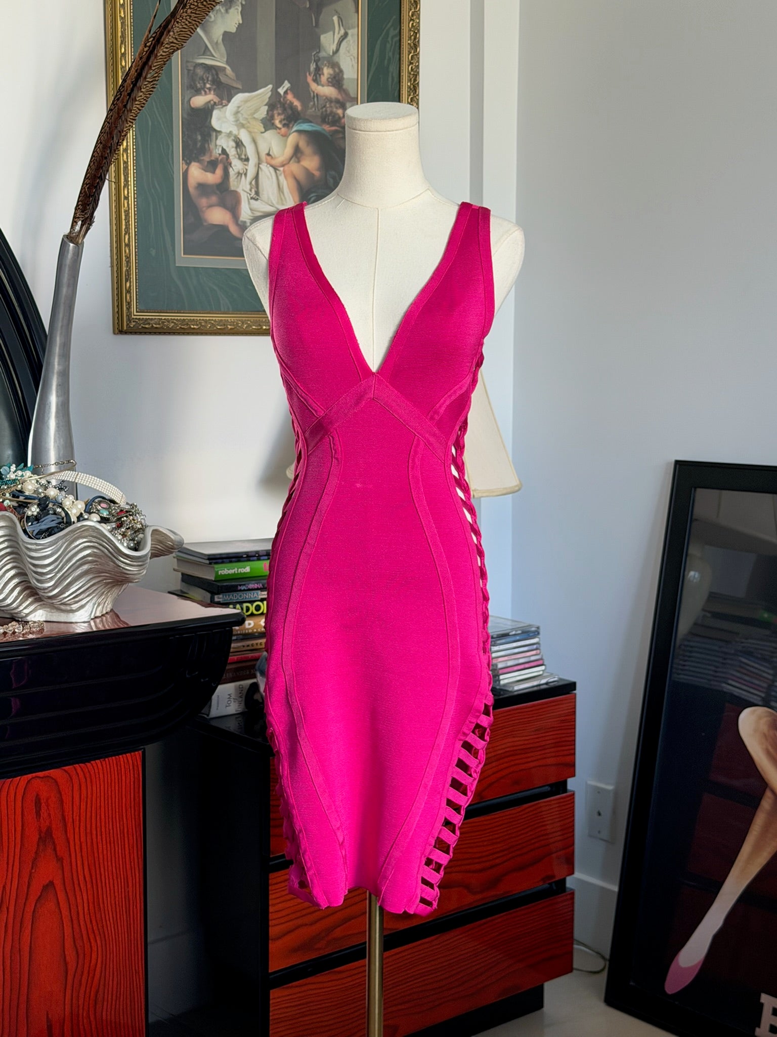 Hot Pink Bandage Dress
