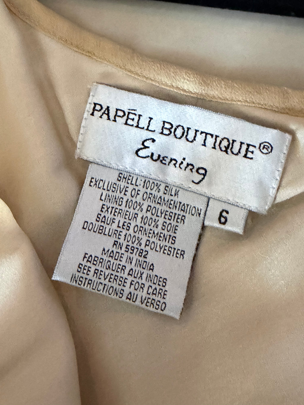 Deadstock Papell Boutique Hand-Beaded Silk Gown