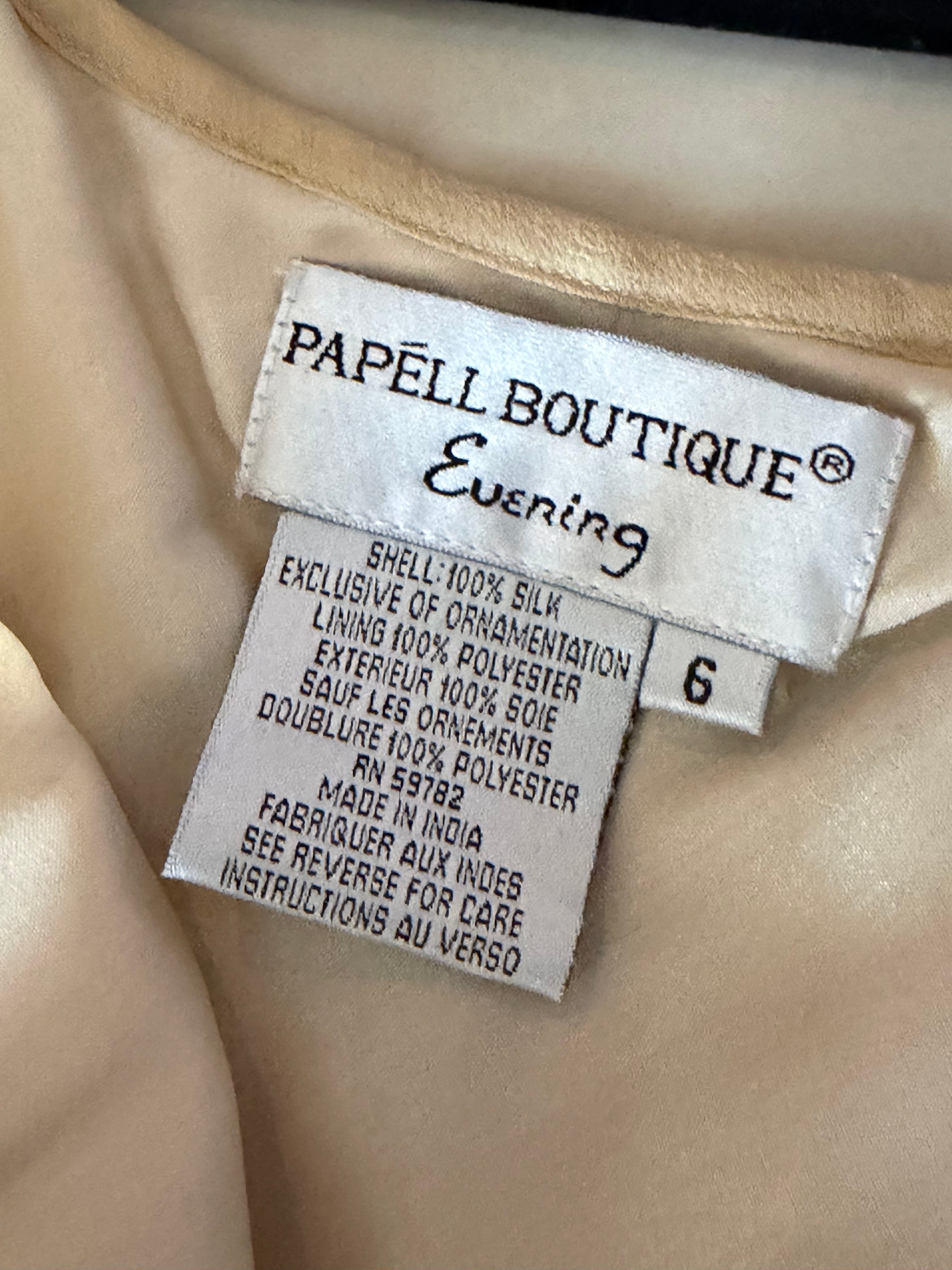Deadstock Papell Boutique Hand-Beaded Silk Gown