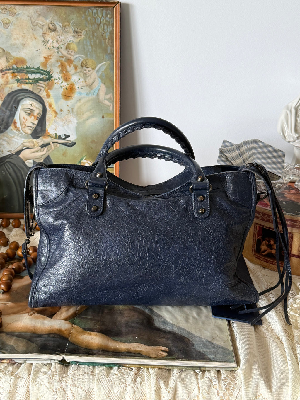 Balenciaga City Bag – Navy Blue Arena Leather (Late 2000s)