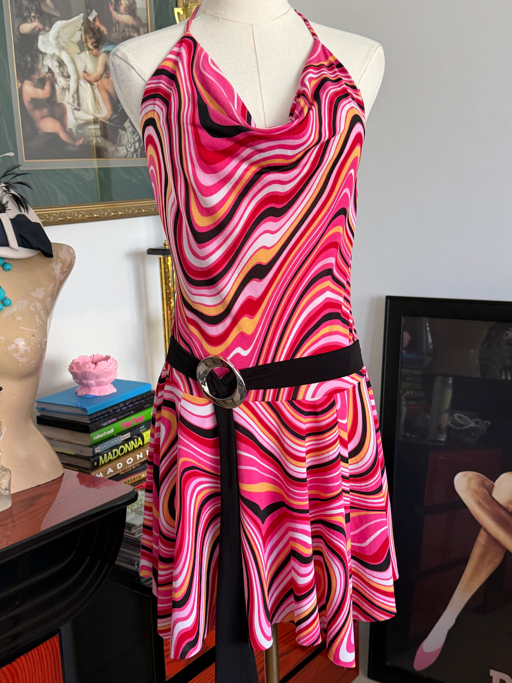 y2k resortwear halter dress pink mini dress open back dress vacation dress 2000s it girl