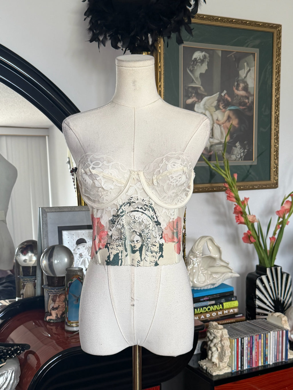 Arcane Angel One-of-One Upcycled Sheer Rose Corset