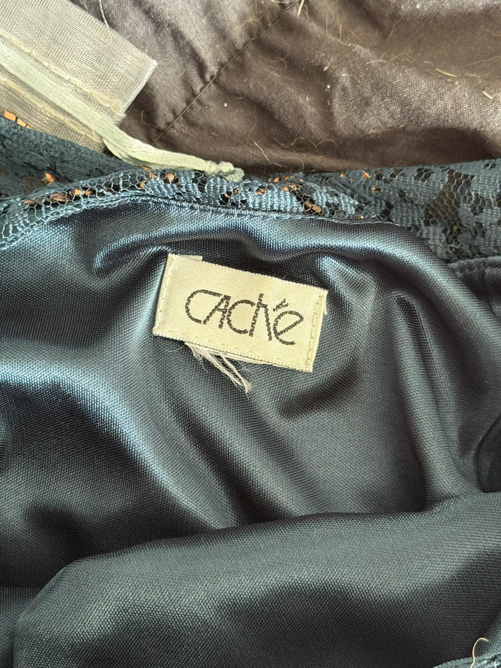 Cache Teal Beaded Lace Slip Dress 2