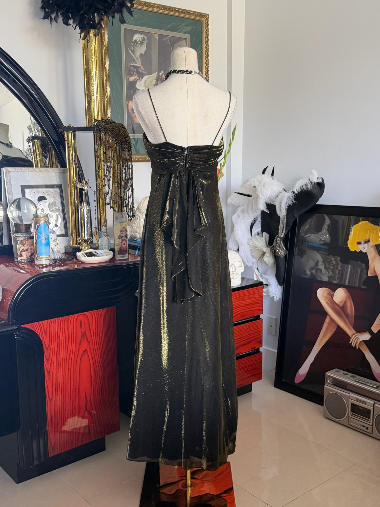 Betsy & Adam by Jaslene Metallic Evening Gown | Made in USA | Size M