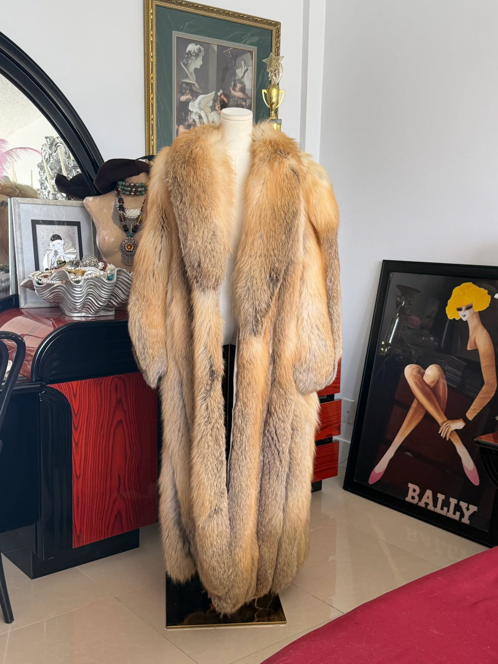 Vintage Full Length Genuine Fox Fur Coat