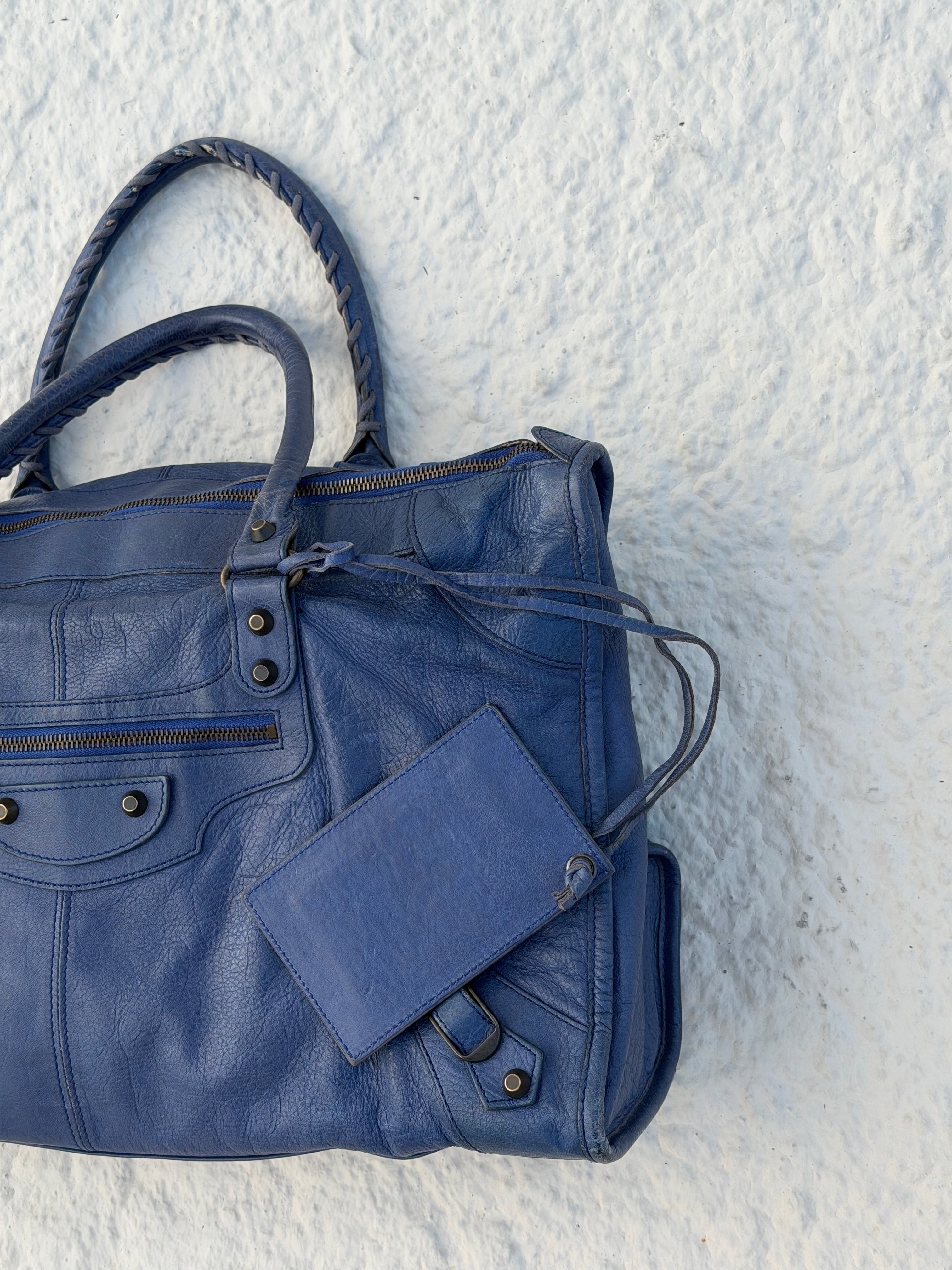 Balenciaga Work Bag in Blue Lambskin 2009