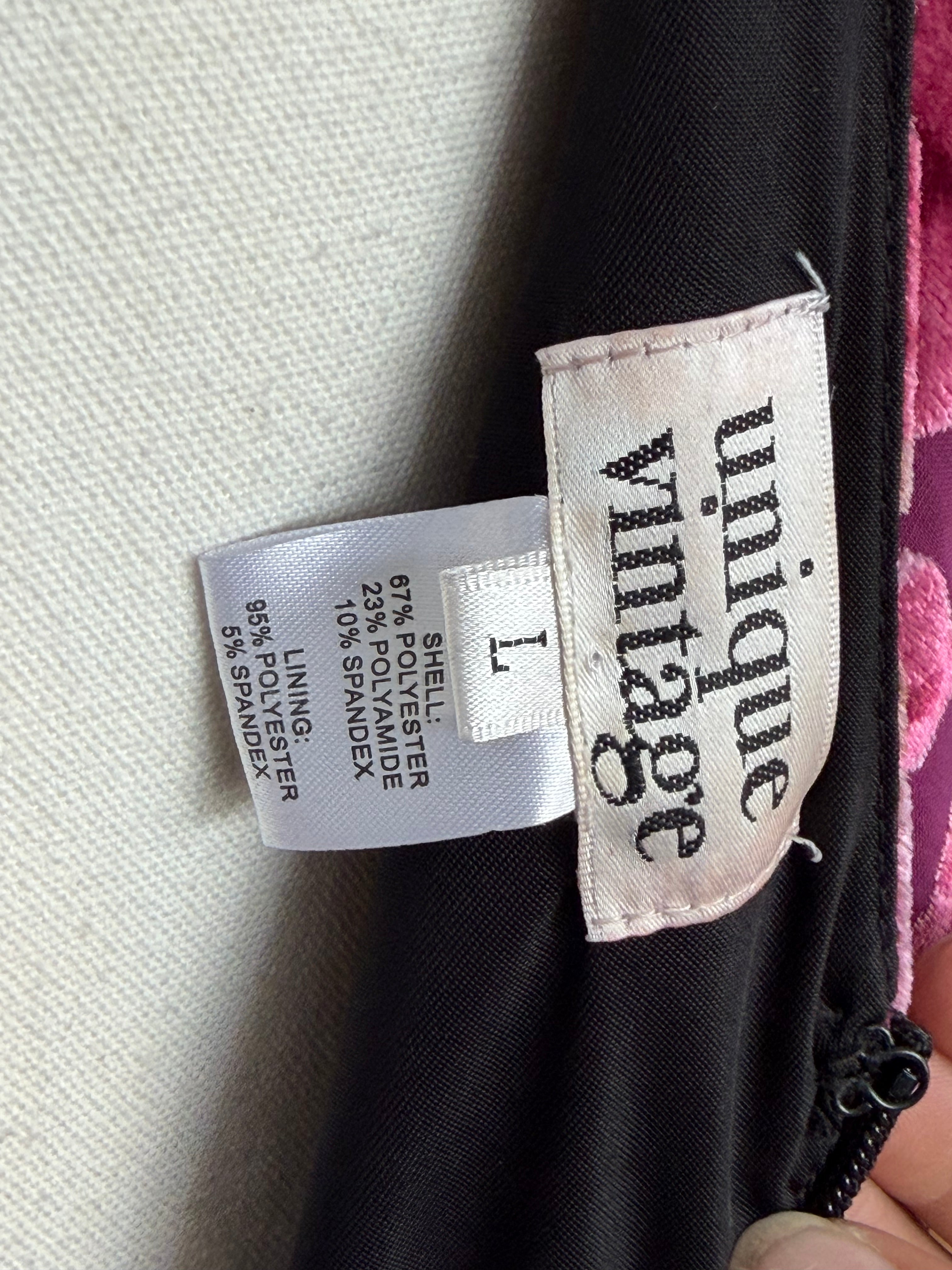Vintage Vintage Vantage Burnout Velvet Rose Dress M
