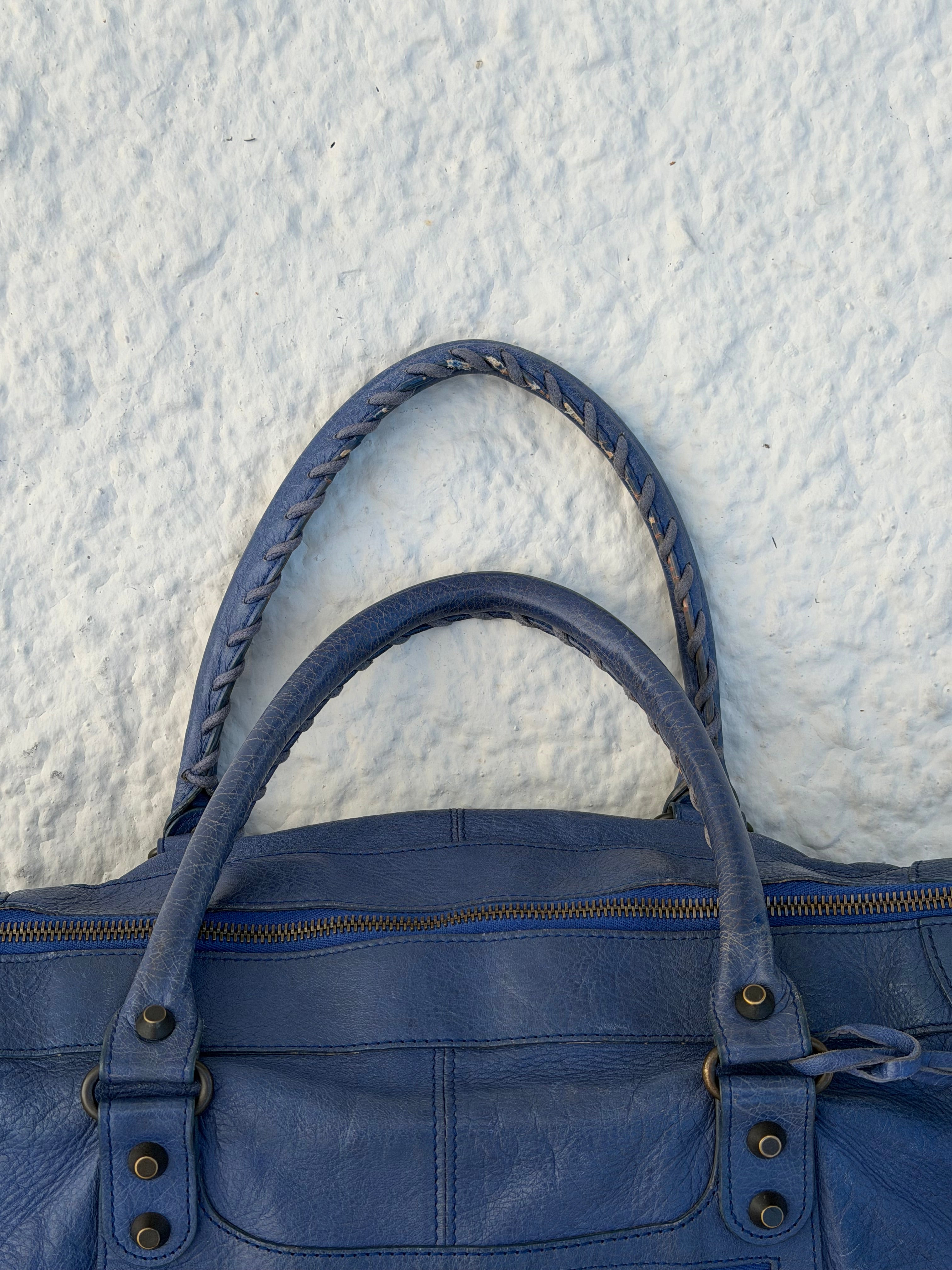 Balenciaga Work Bag in Blue Lambskin 2009