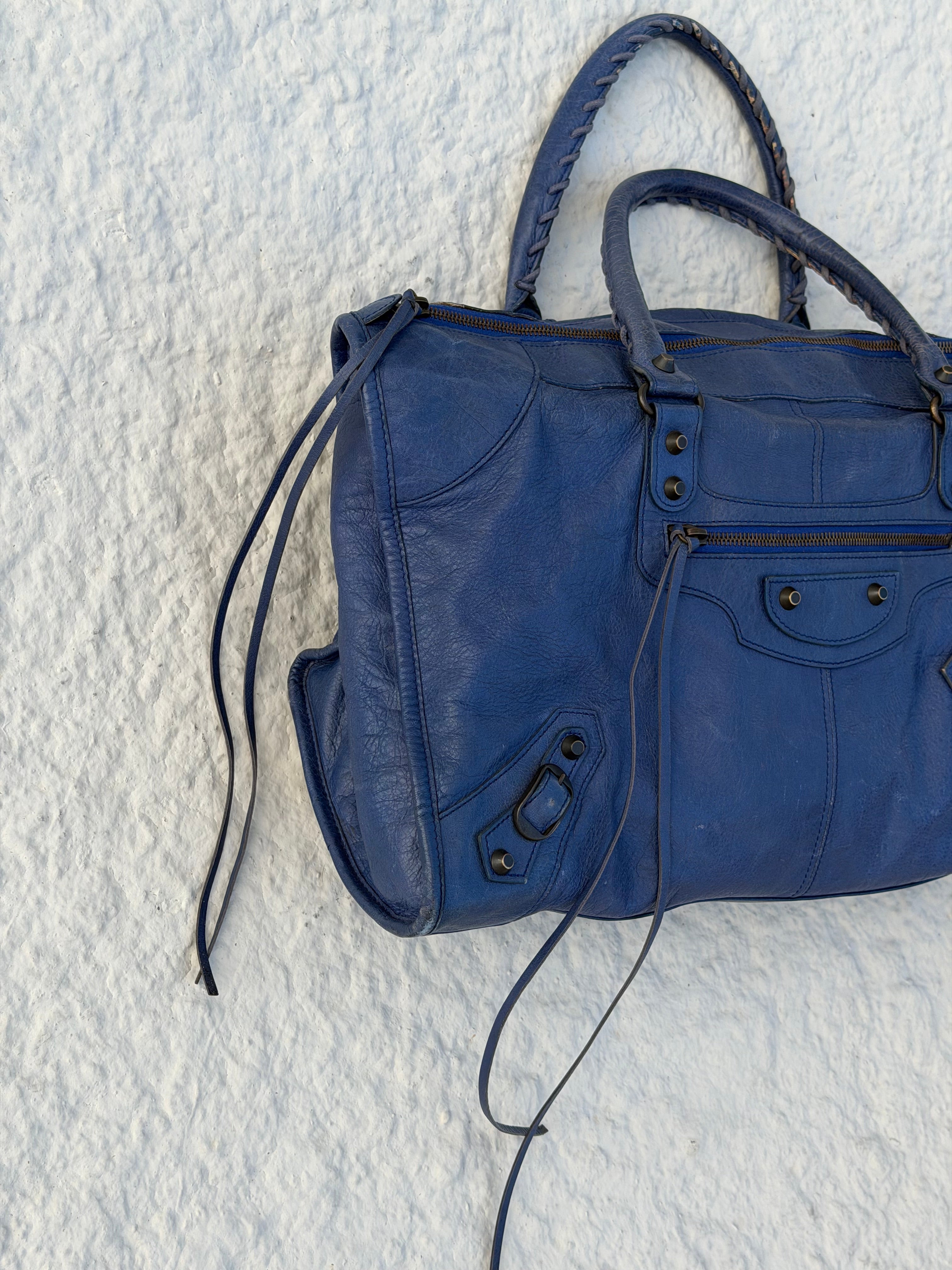Balenciaga Work Bag in Blue Lambskin 2009