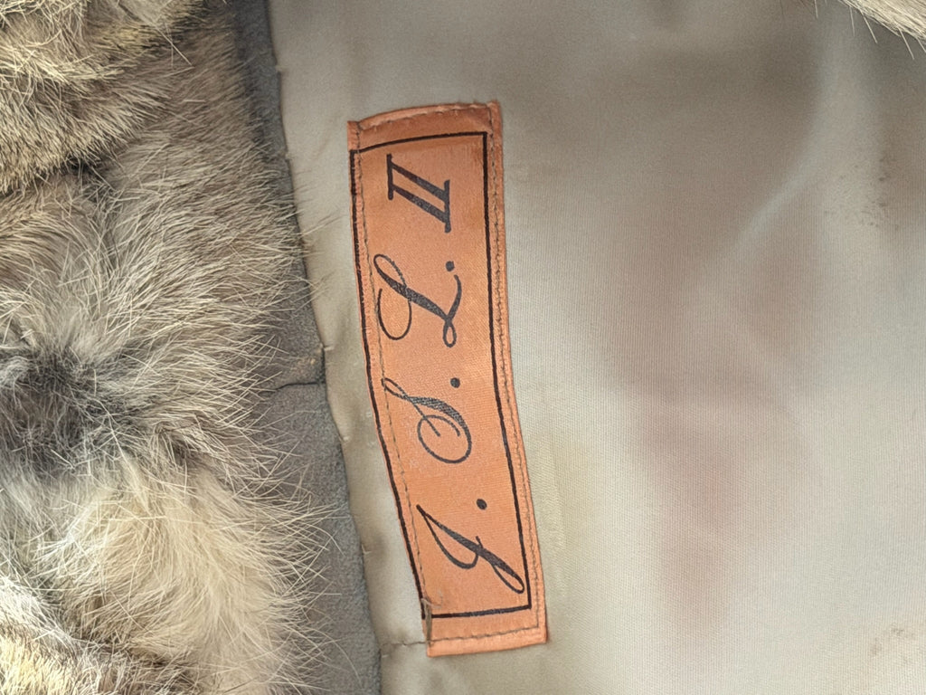 Vintage Genuine Rabbit Fur Vest – Natural Brown & Ivory Luxe Bohemian Layer