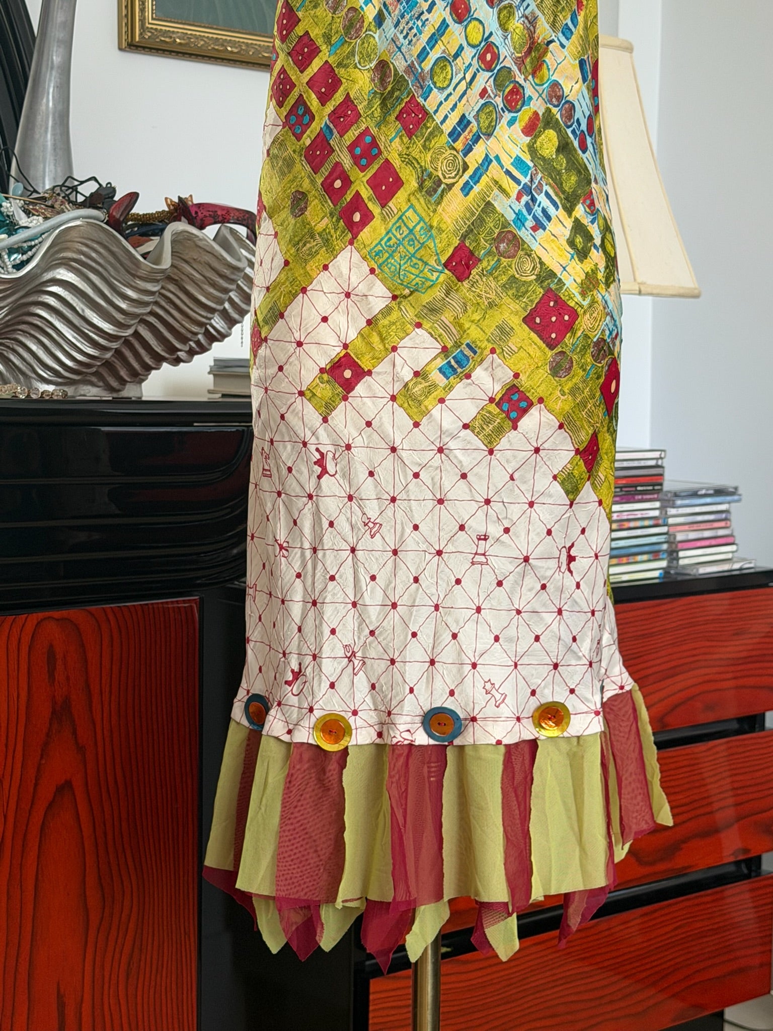 Save the Queen Patchwork Halter Dress