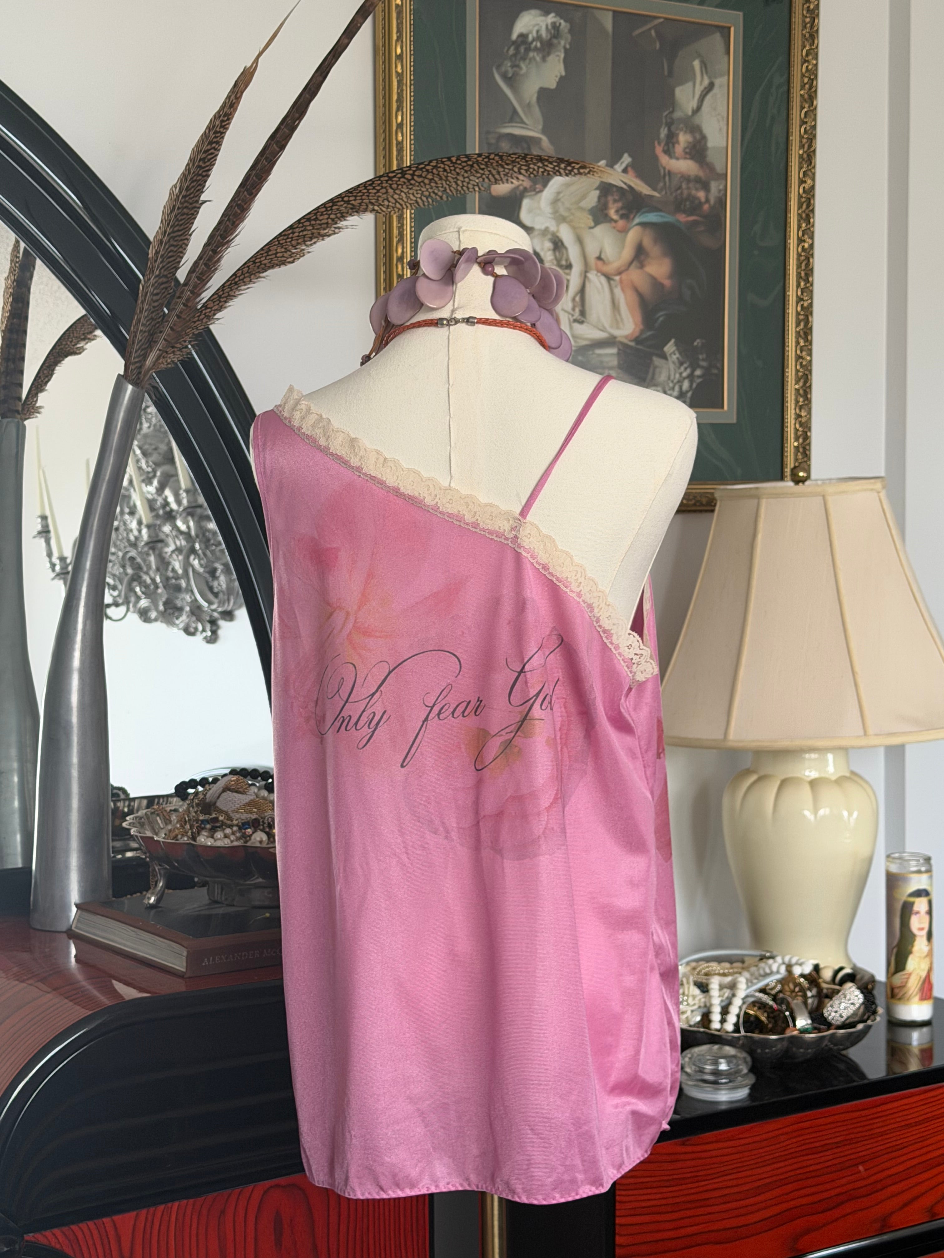 Pink “Fear God” Slip Dress – XS